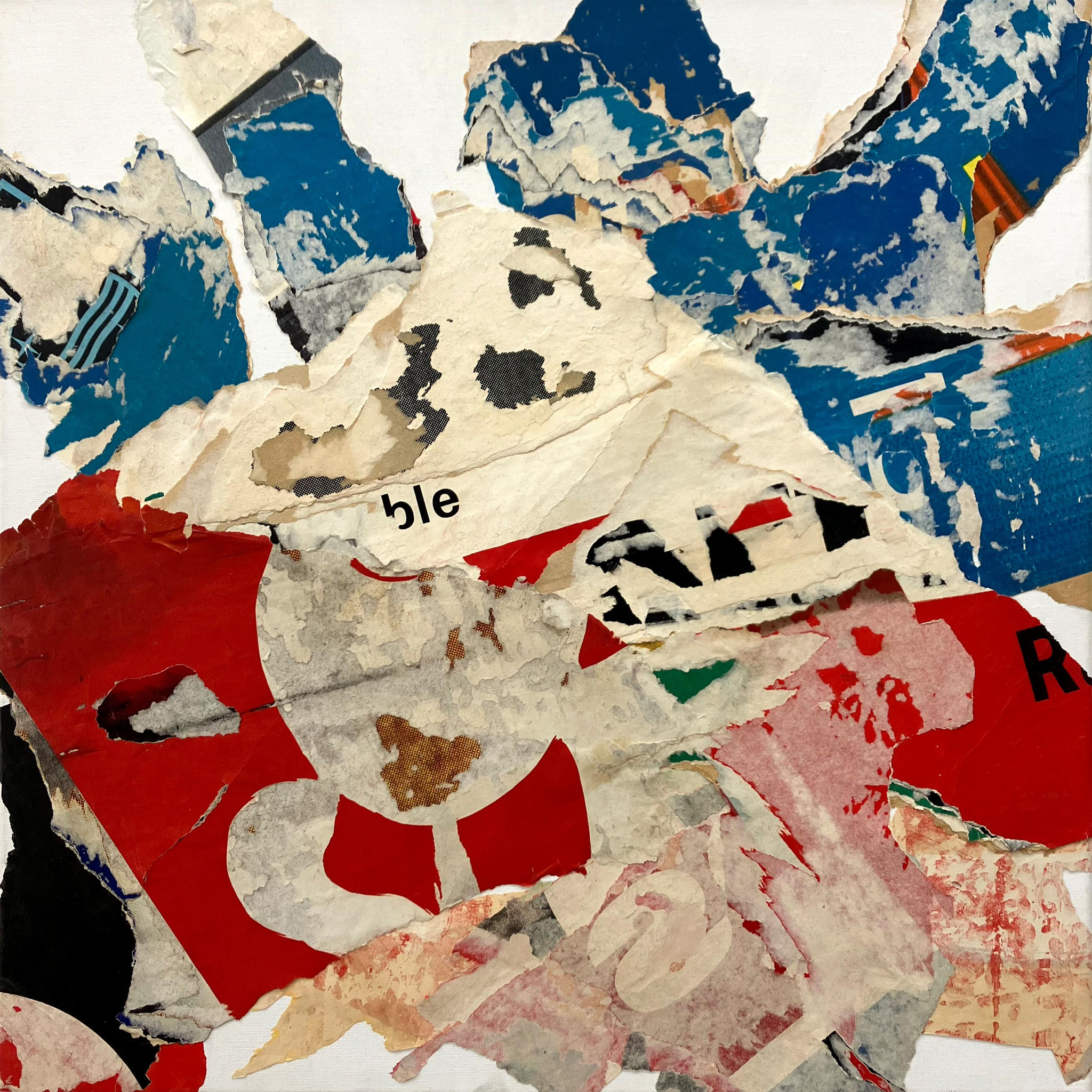 Christian GASTALDI, "Les sablons 02 : Tiens Le mont st Clair!", Collage papiers sur toile (sur chassis), 65 cm x 50 cm, 1.800 €