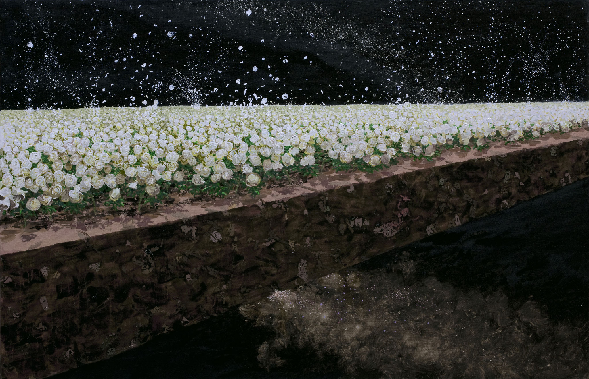Loïc BONNEFONT, "Pépinière d'étoiles", Huile sur toile, 65x100 cm, 1 900 €