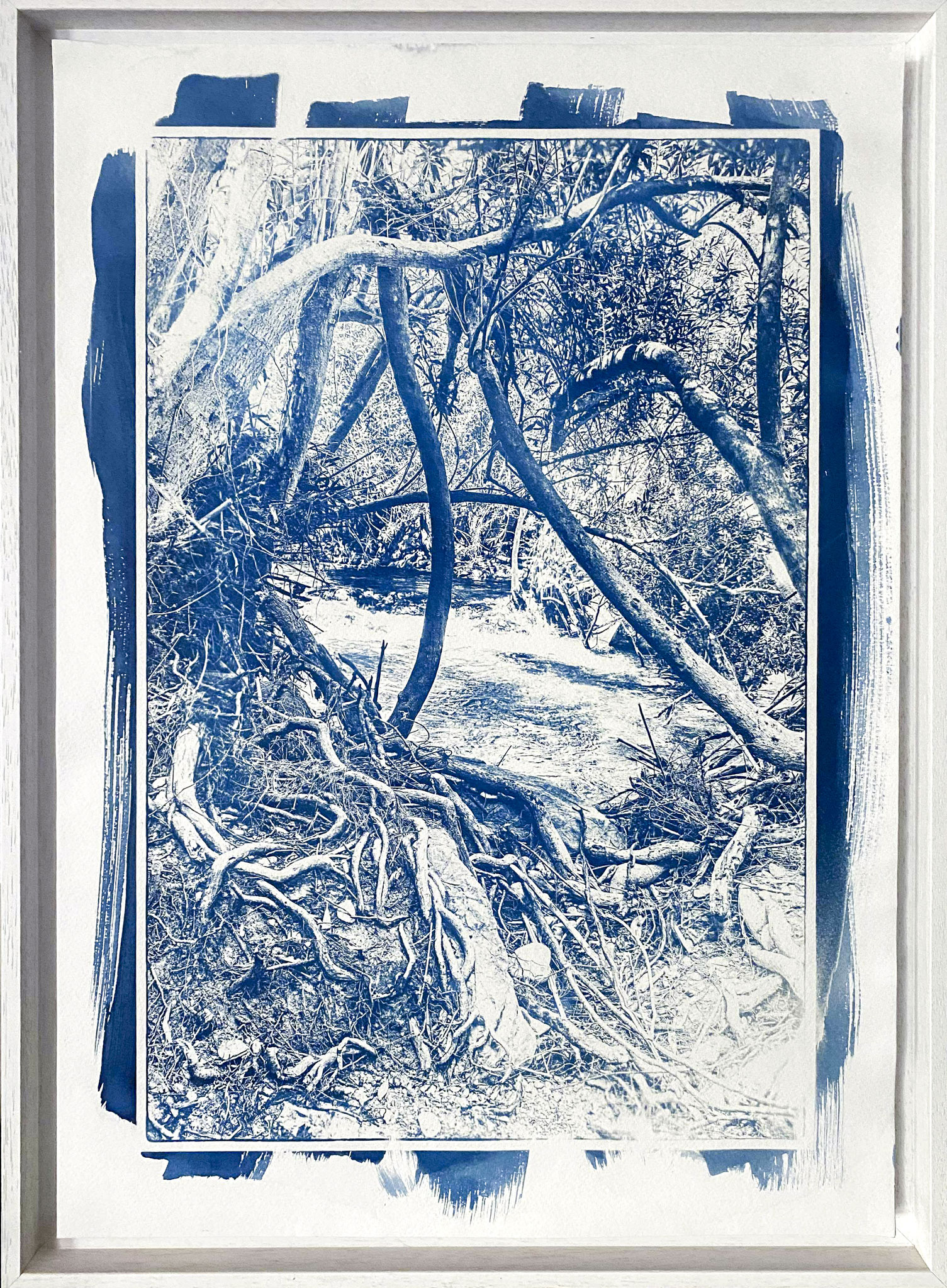 Isabelle PUEYO, " Silence", Cyanotype, alchimie de sels de fer sur papier aquarelle,60 x 40 cm, 800€