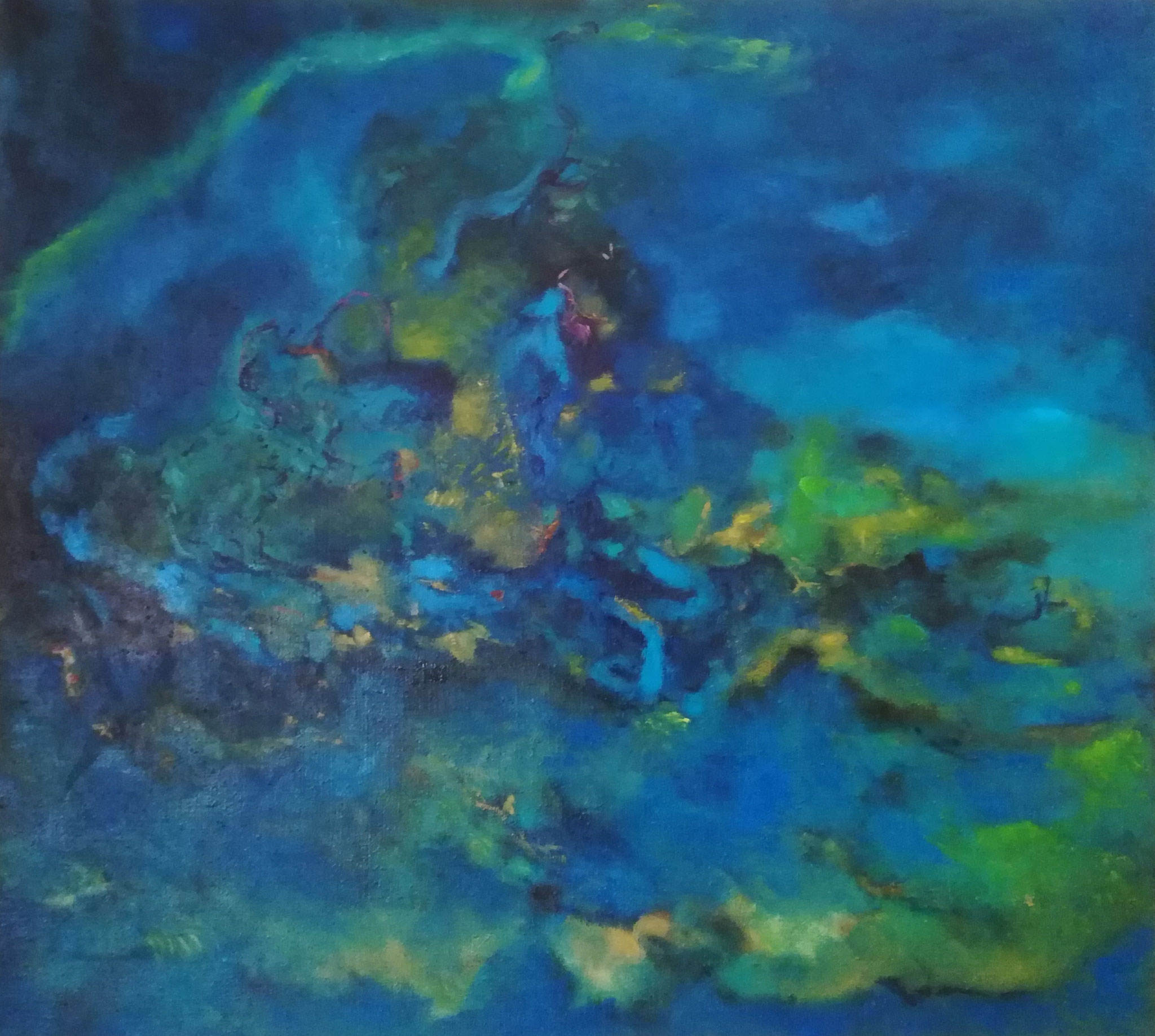 Tempel 2025, Öl auf Leinwand, 100 x 90 cm