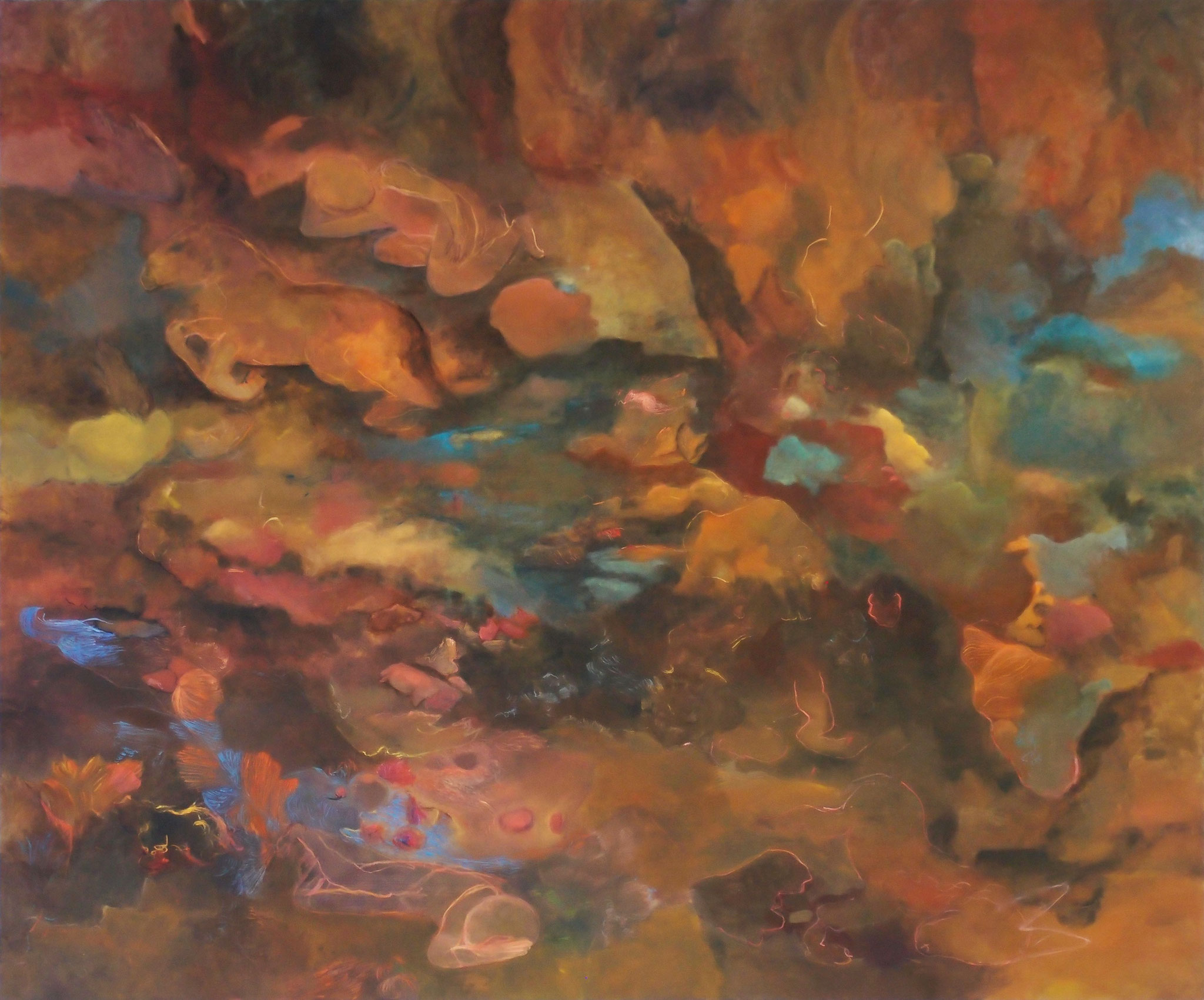 Tropfsteinhöhle 2013; 140 x 120 cm, Öl auf Leinwand