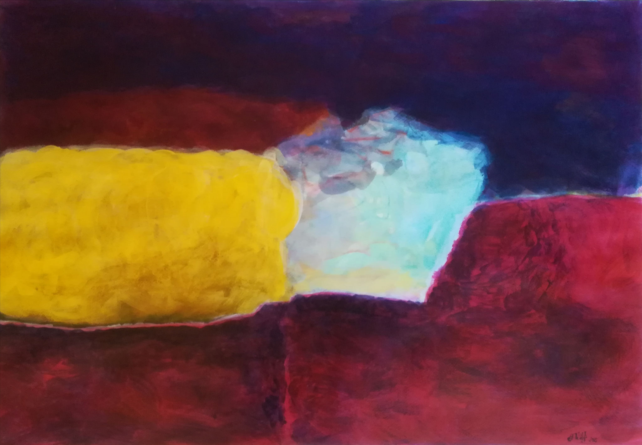ohne Titel 2025; 70 x 50 cm, Acryl auf Papier