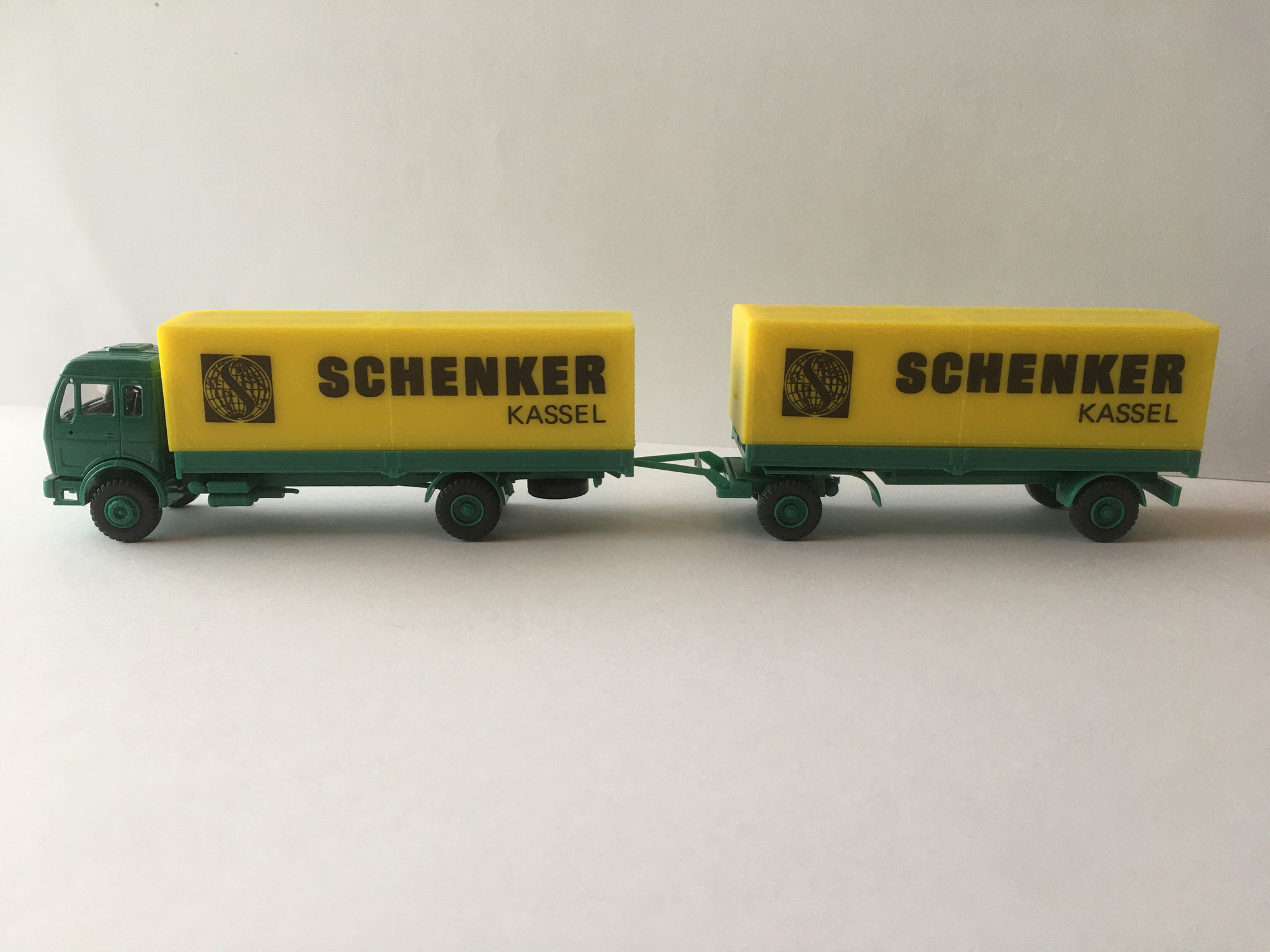 Die diversen Varianten vom Schenker 2-Achser mit 2-Achs-Anhänger, Art. Nr. HA-538 (1987)