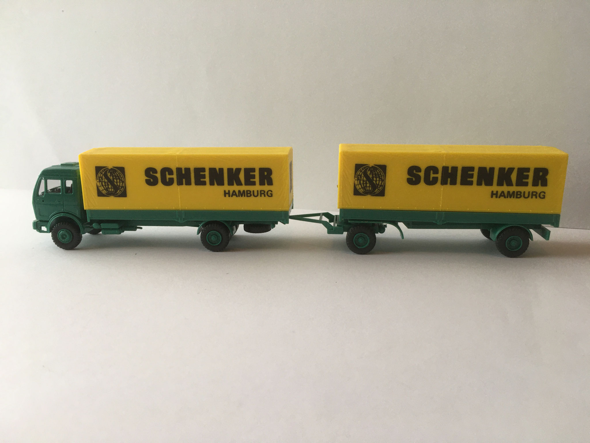 Die diversen Varianten vom Schenker 2-Achser mit 2-Achs-Anhänger, Art. Nr. HA-538 (1987)
