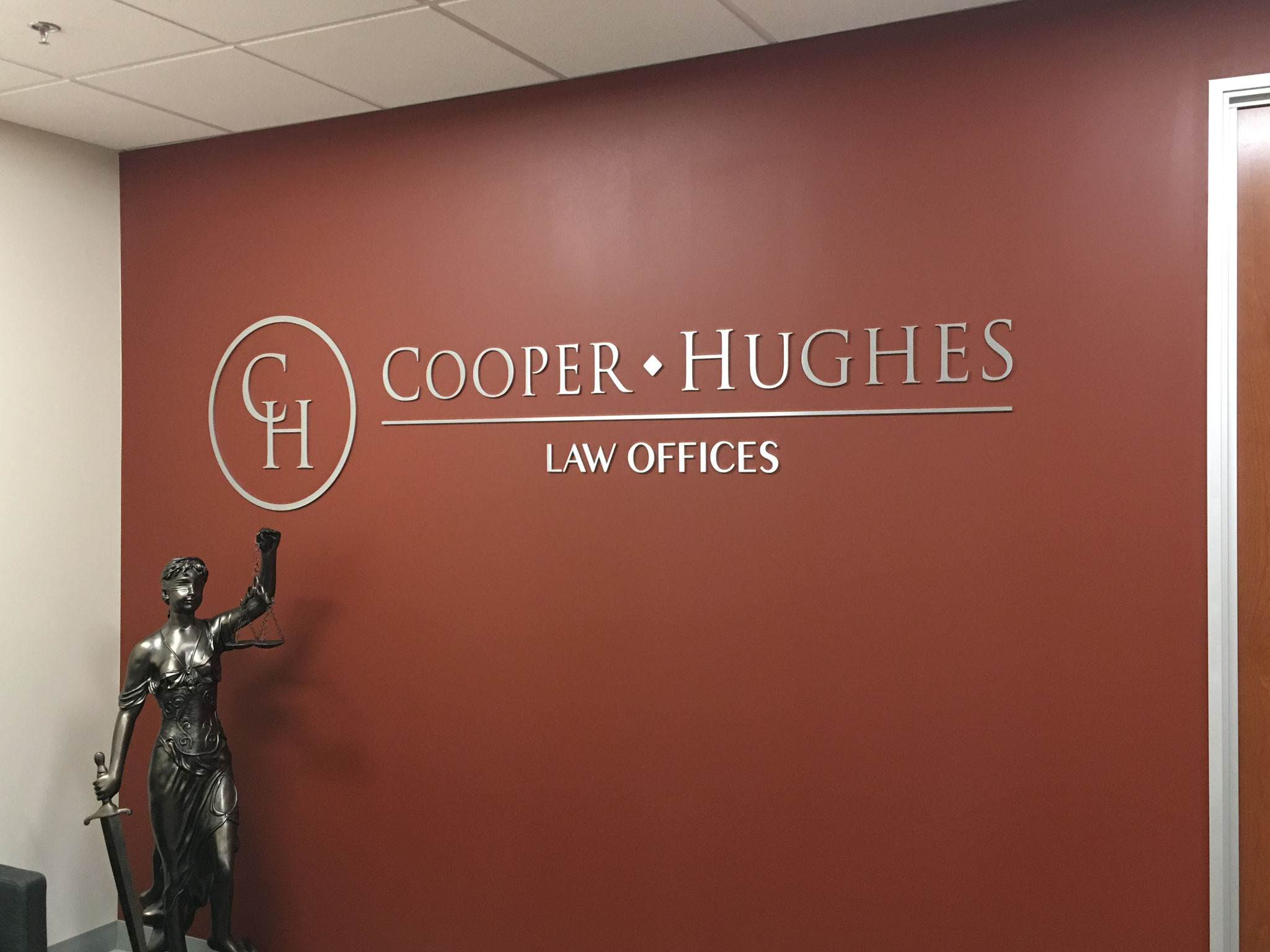 Law Office Lobby Sign by Landmark Signs Inc.