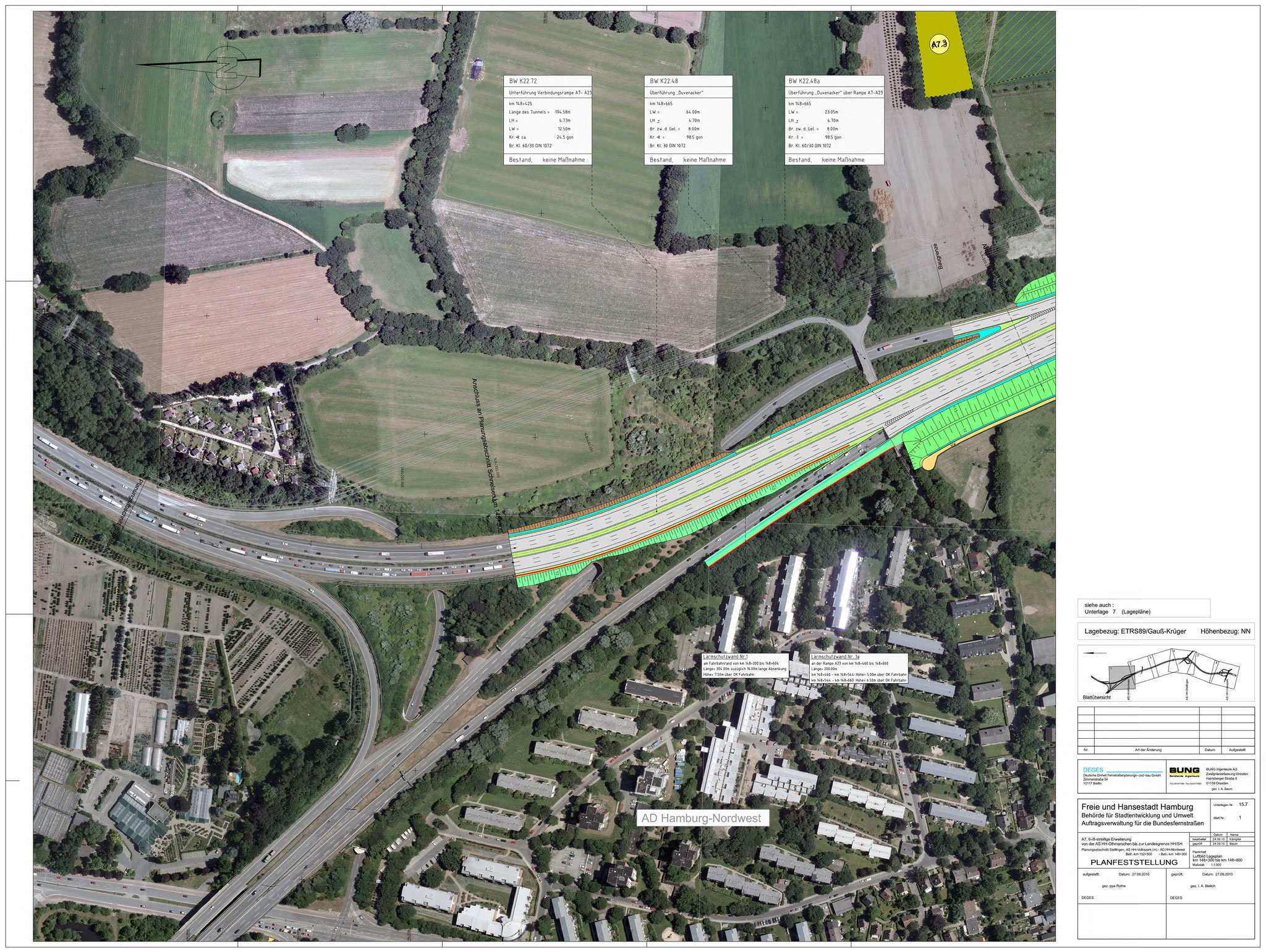 Bundesautobahn A 7 in Hamburg Unternehmensgruppe BUNG Führende