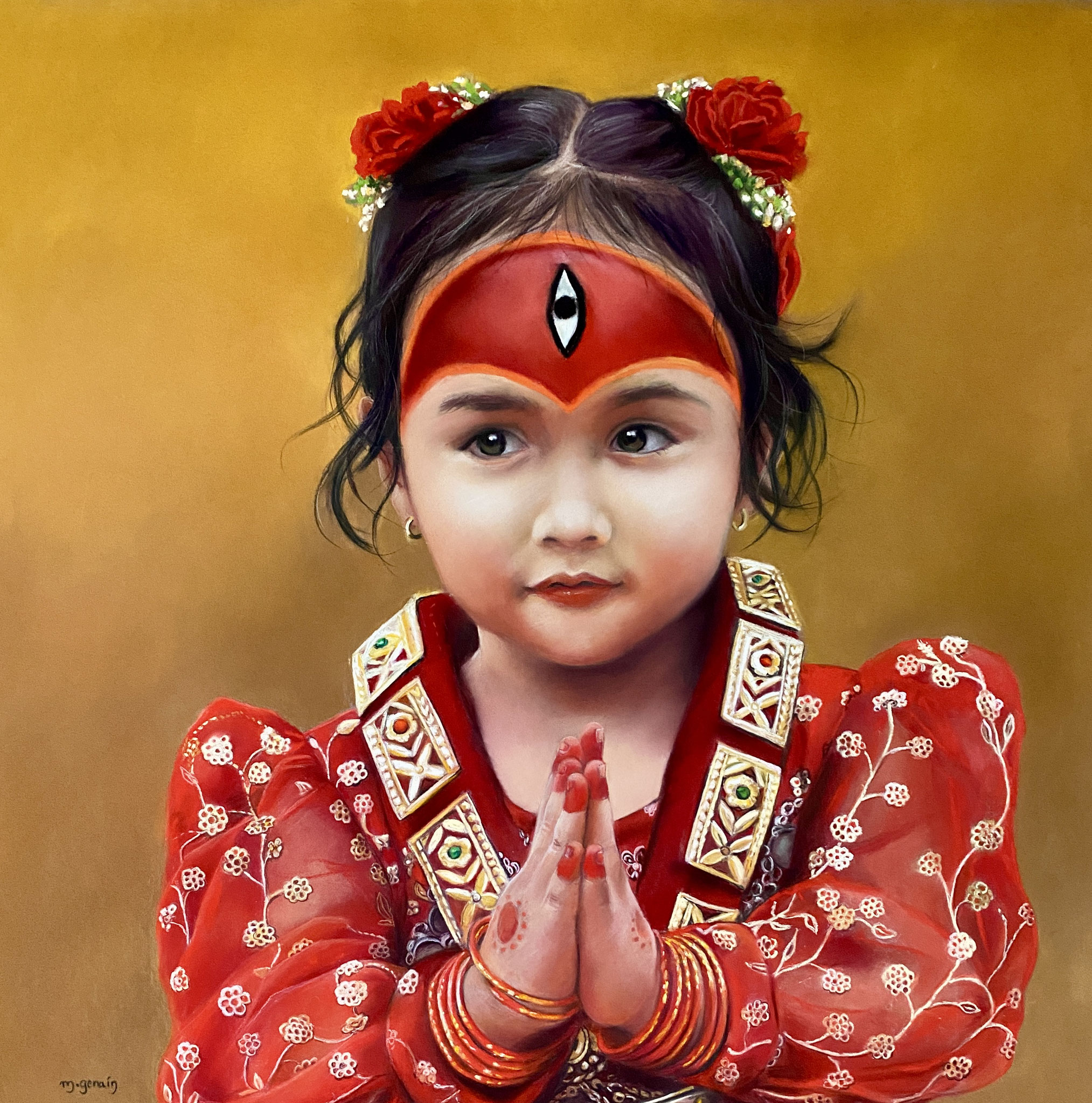 L'enfant déesse 70 x 70 cm
