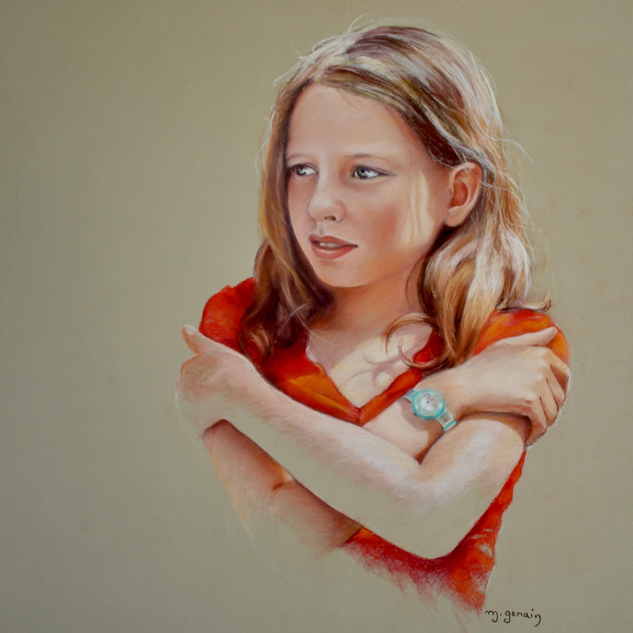 La robe rouge 57 X 57 cm