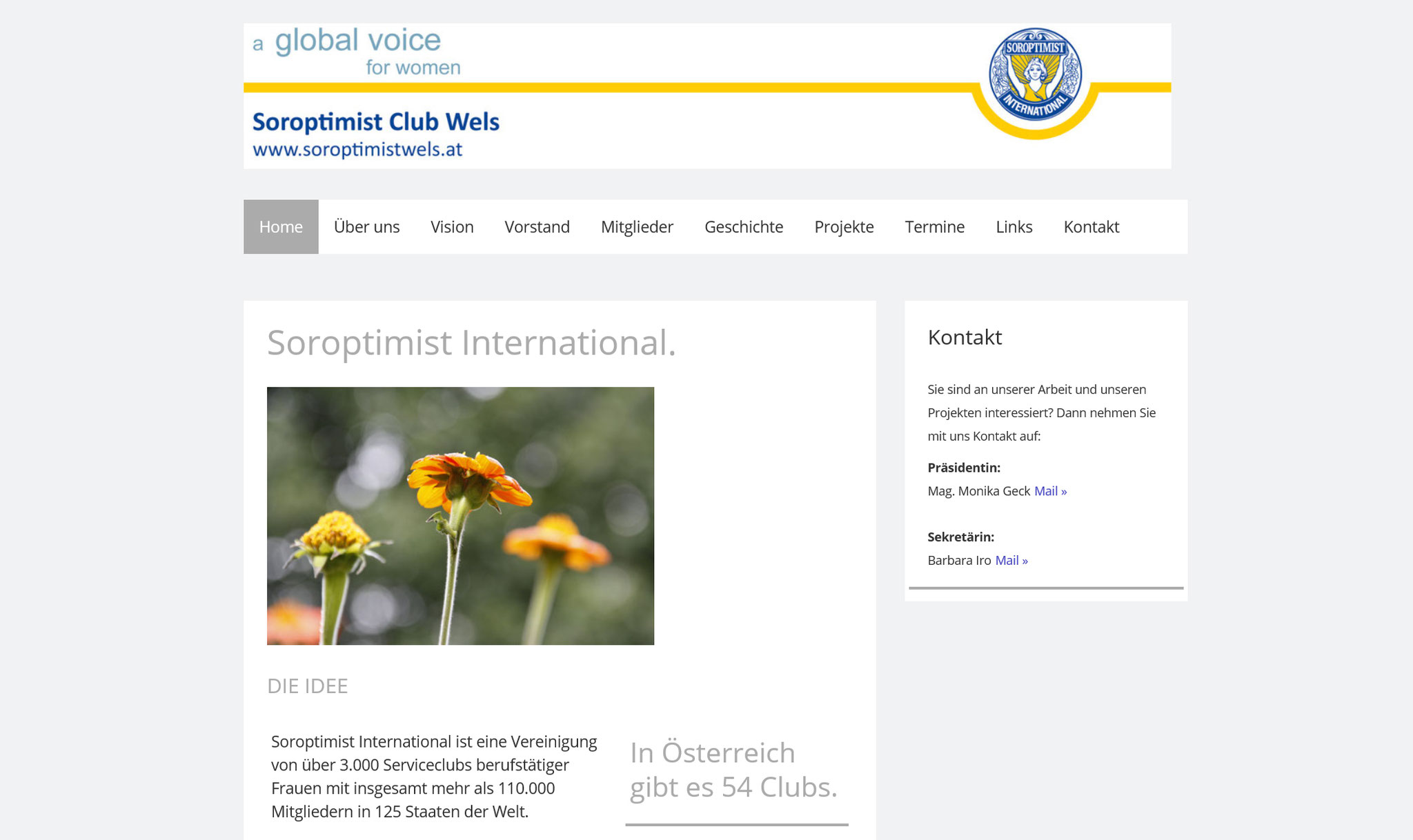 Soroptimist Club Wels: Web-Design