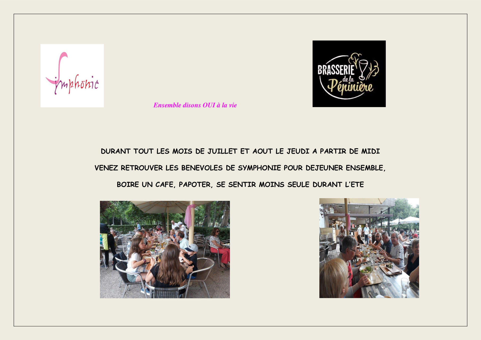 du 2 juillet au 27 août pas d'inscription 