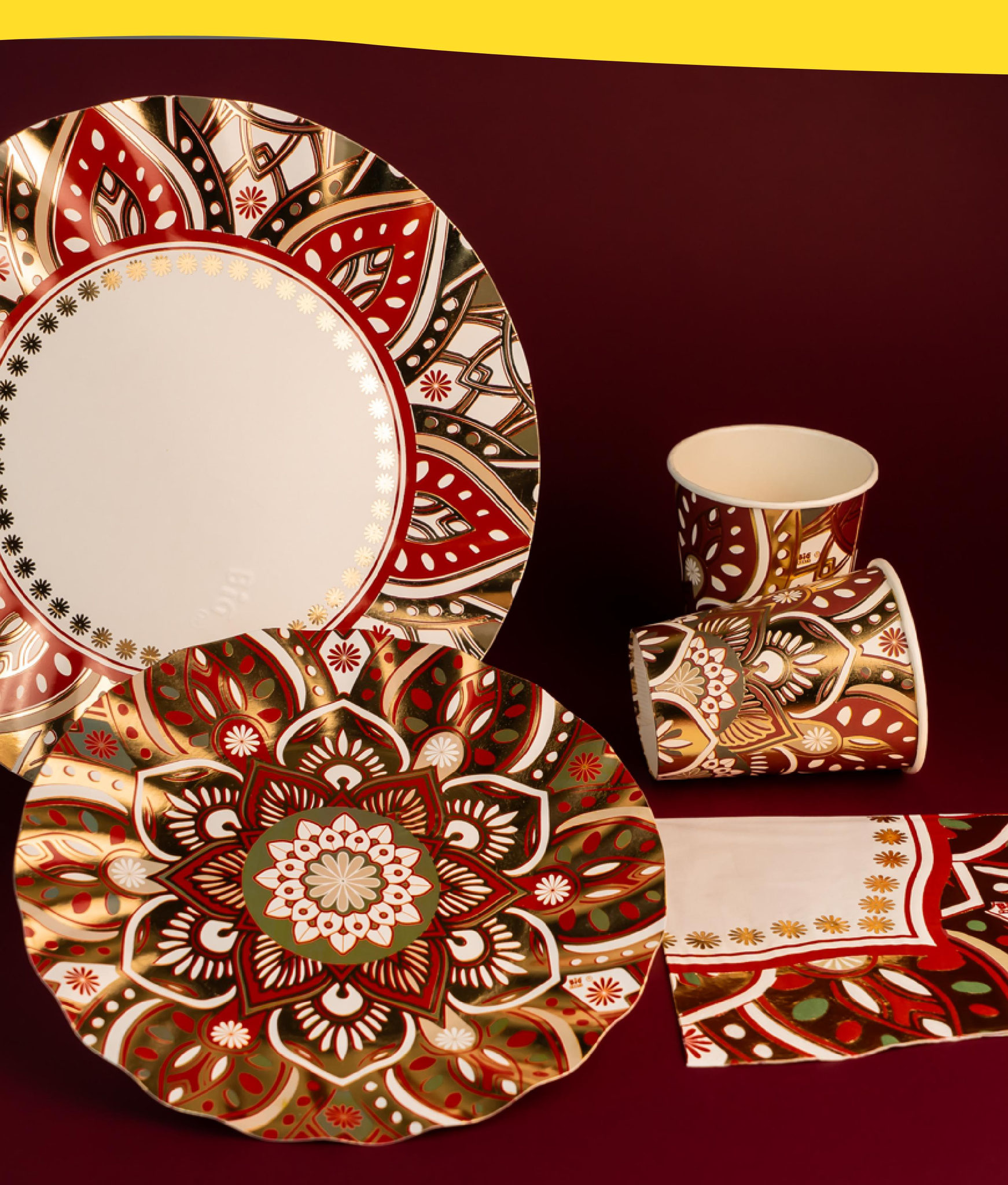 PIATTI DECORATI DELHI MONOUSO