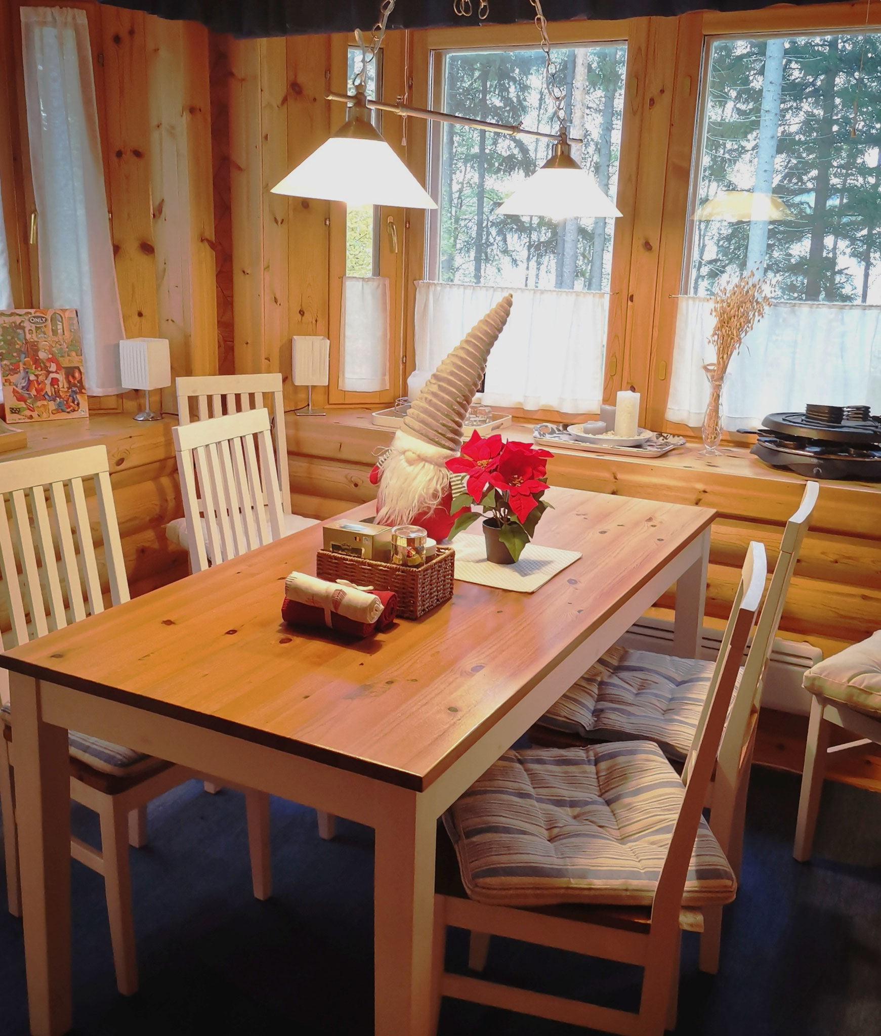 Sunny bay window in the kitchen