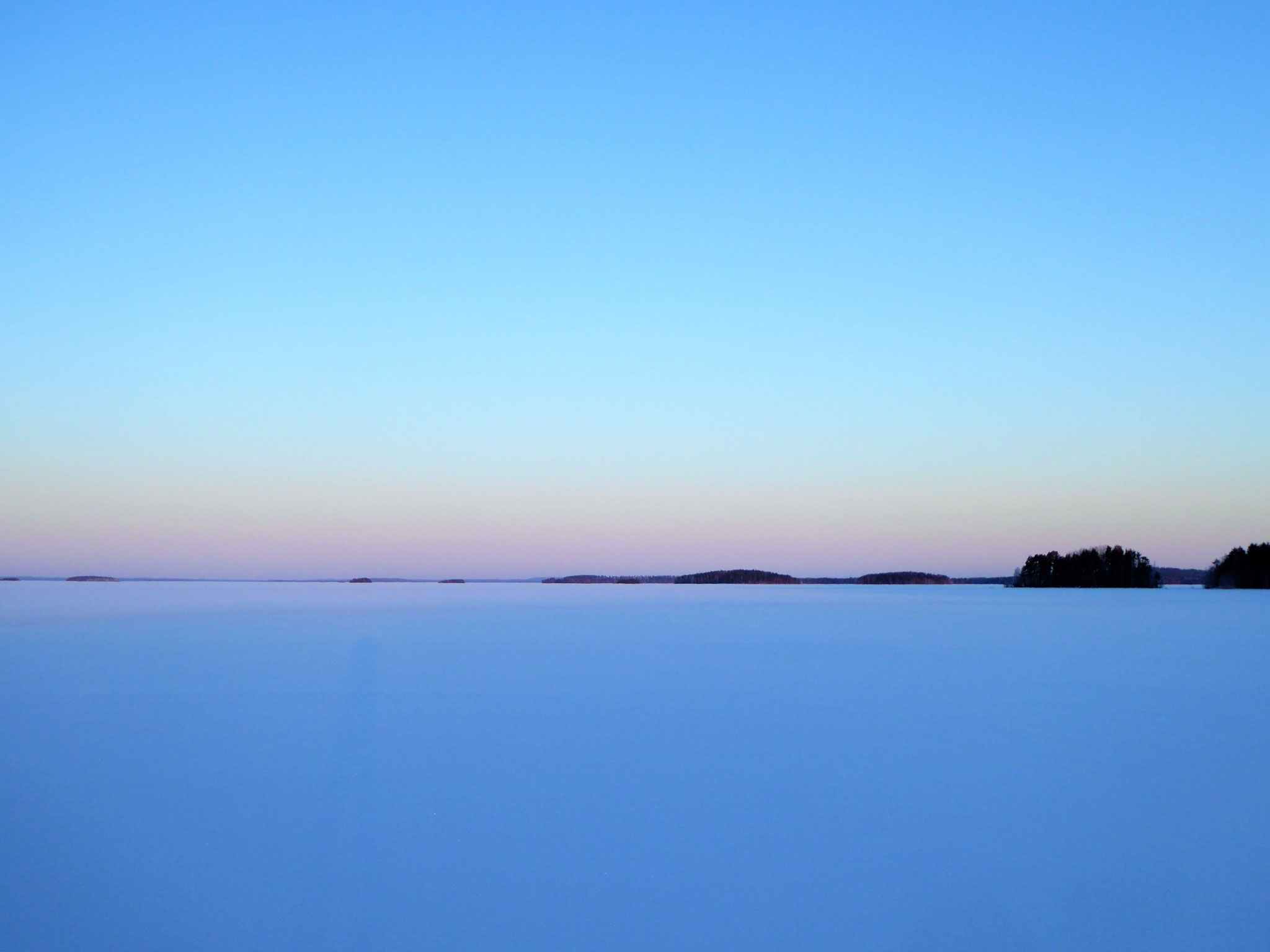 Frozen bay in front of your house. No ice streets because of nature reserve