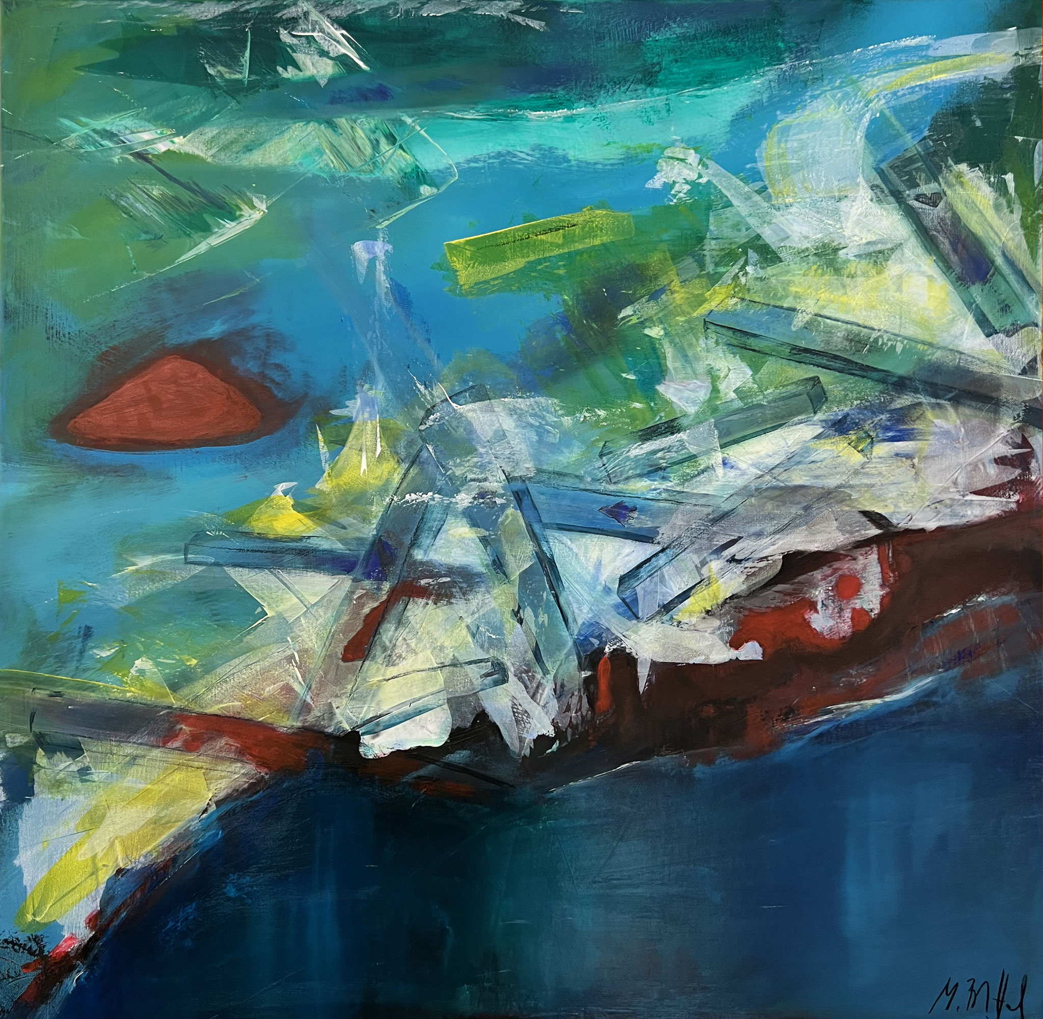 Neubeginn / 100x100cm / 2023 / Acryl-Leinwand