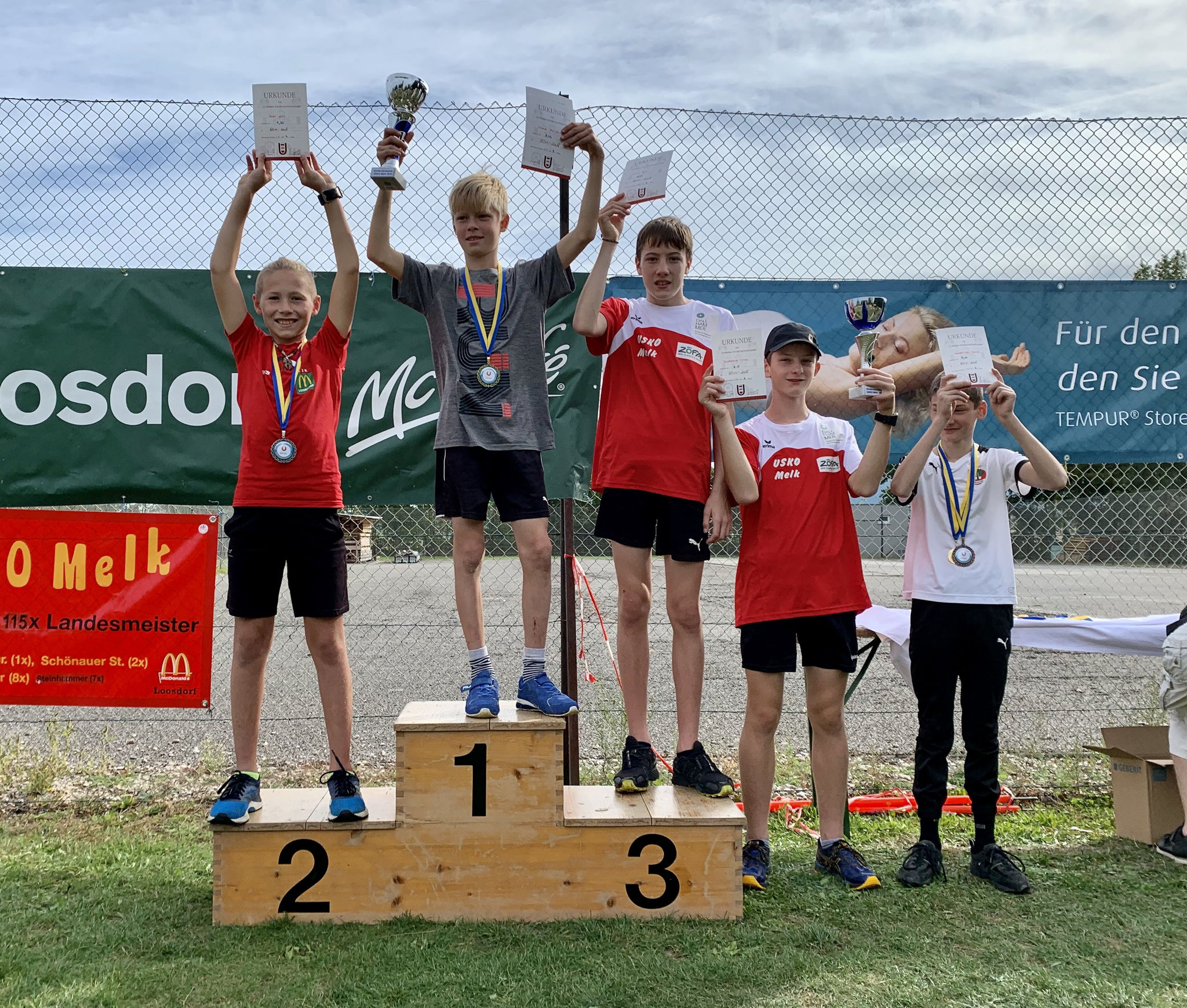 2. Platz über 60 m und 3. Platz über 800 m Sprint