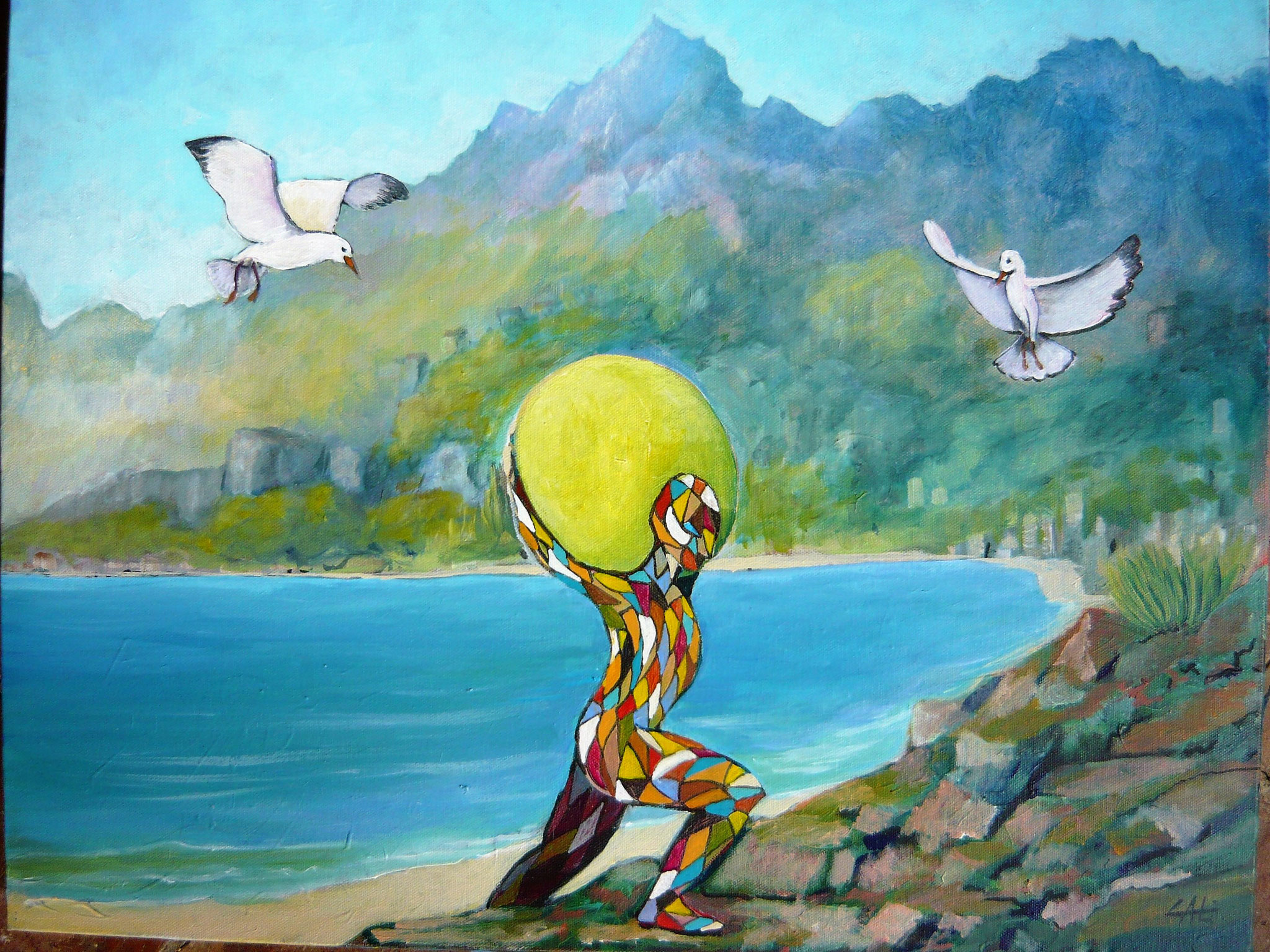 Porteur de lumière. . 61x50cm. Cote 2023: 648€. Prix public 500€.
