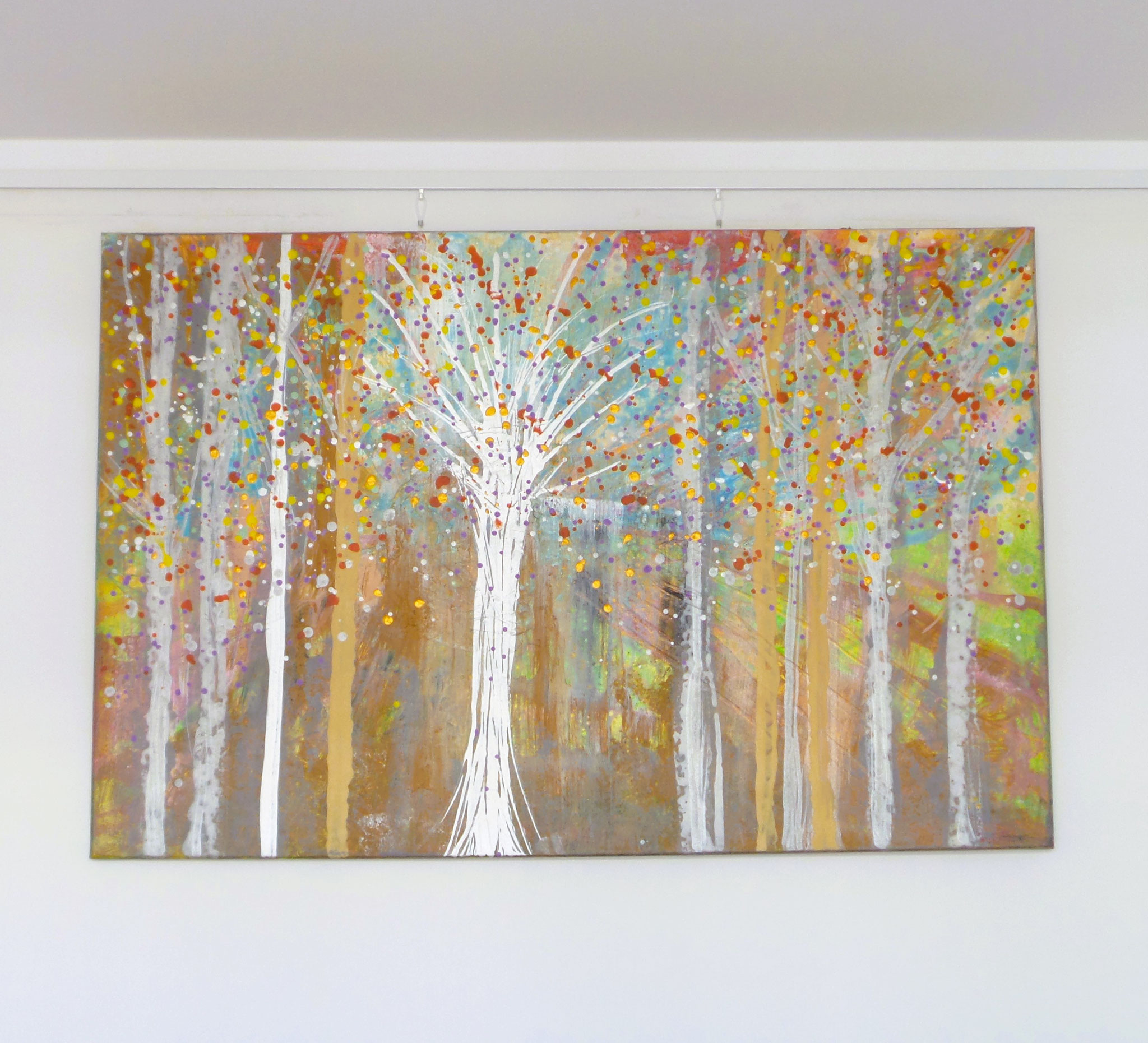 Herbstwald Acrylgemälde 120x80x2 cm