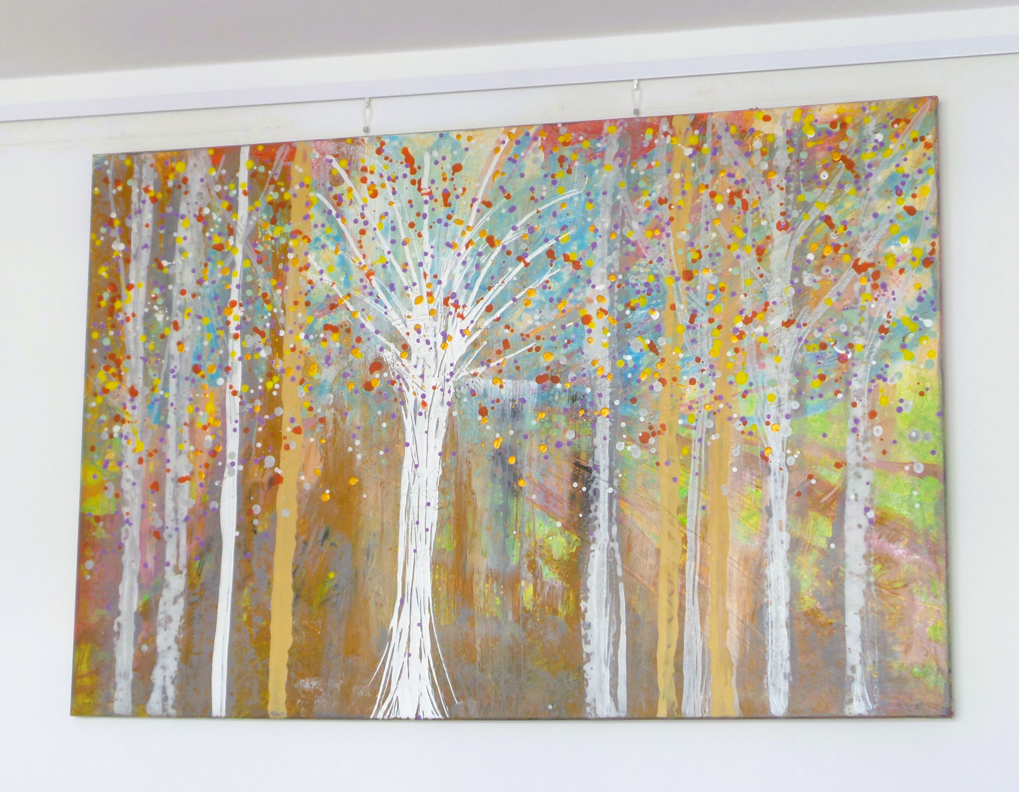 Herbstwald Acrylgemälde 120x80x2 cm