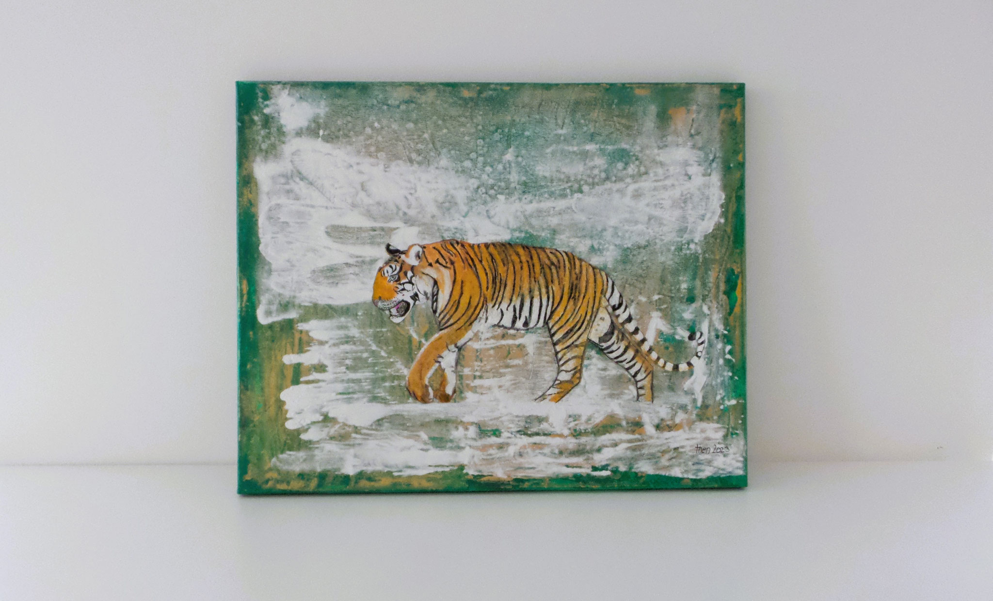 Tiger mit abstrakten Hintergrund