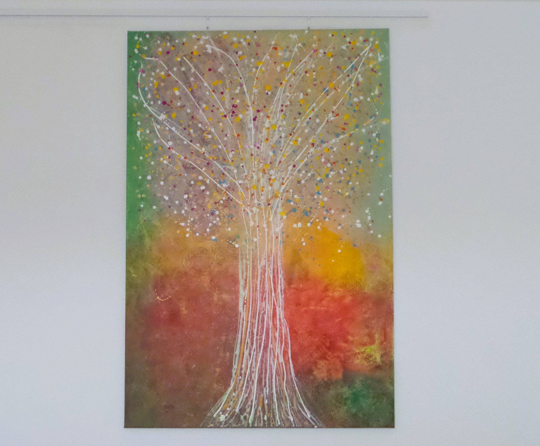 Blütenbaum Acrylgemälde Hochformat 100x150x2cm