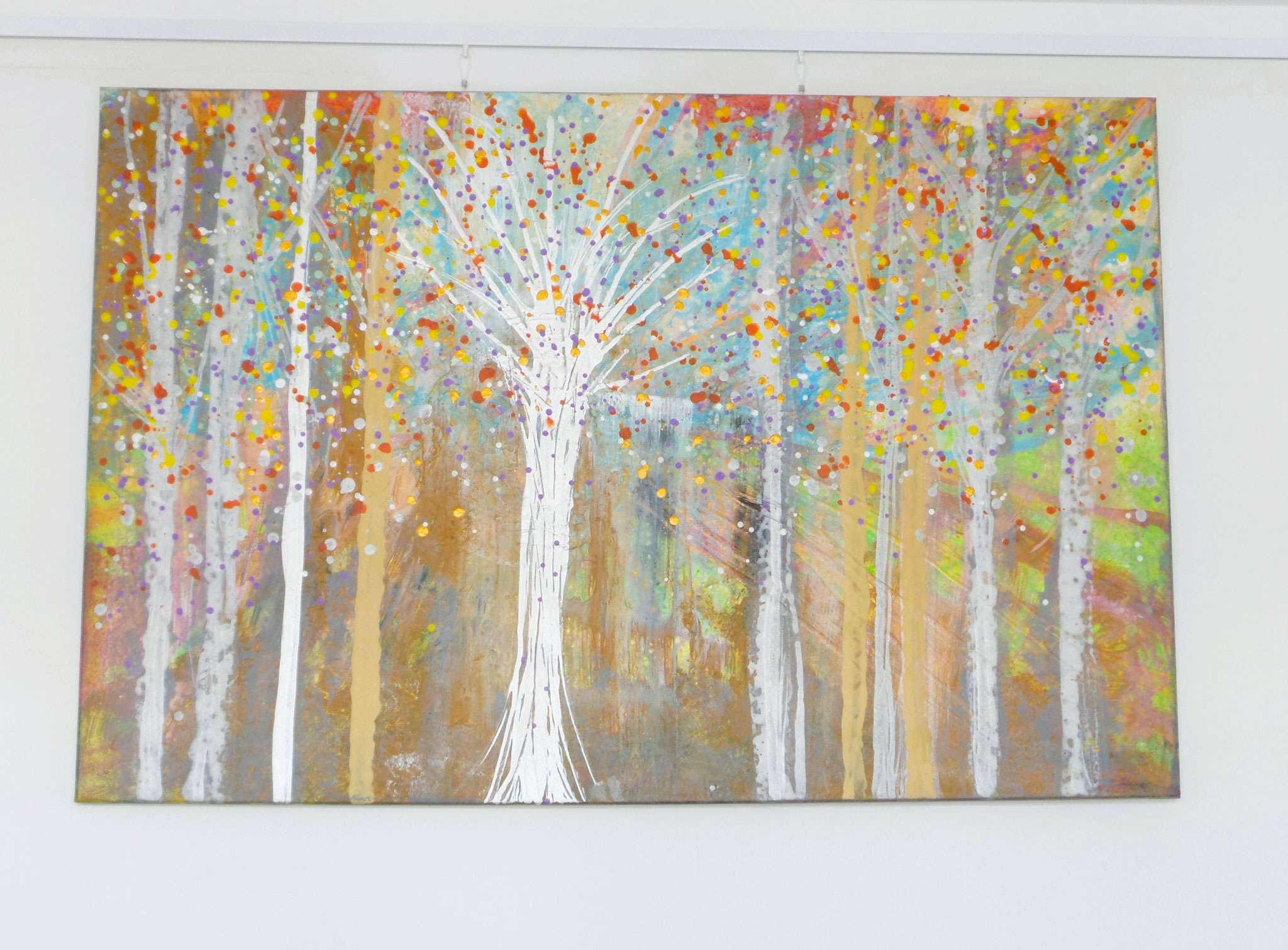 Herbstwald Acrylgemälde 120x80x2 cm