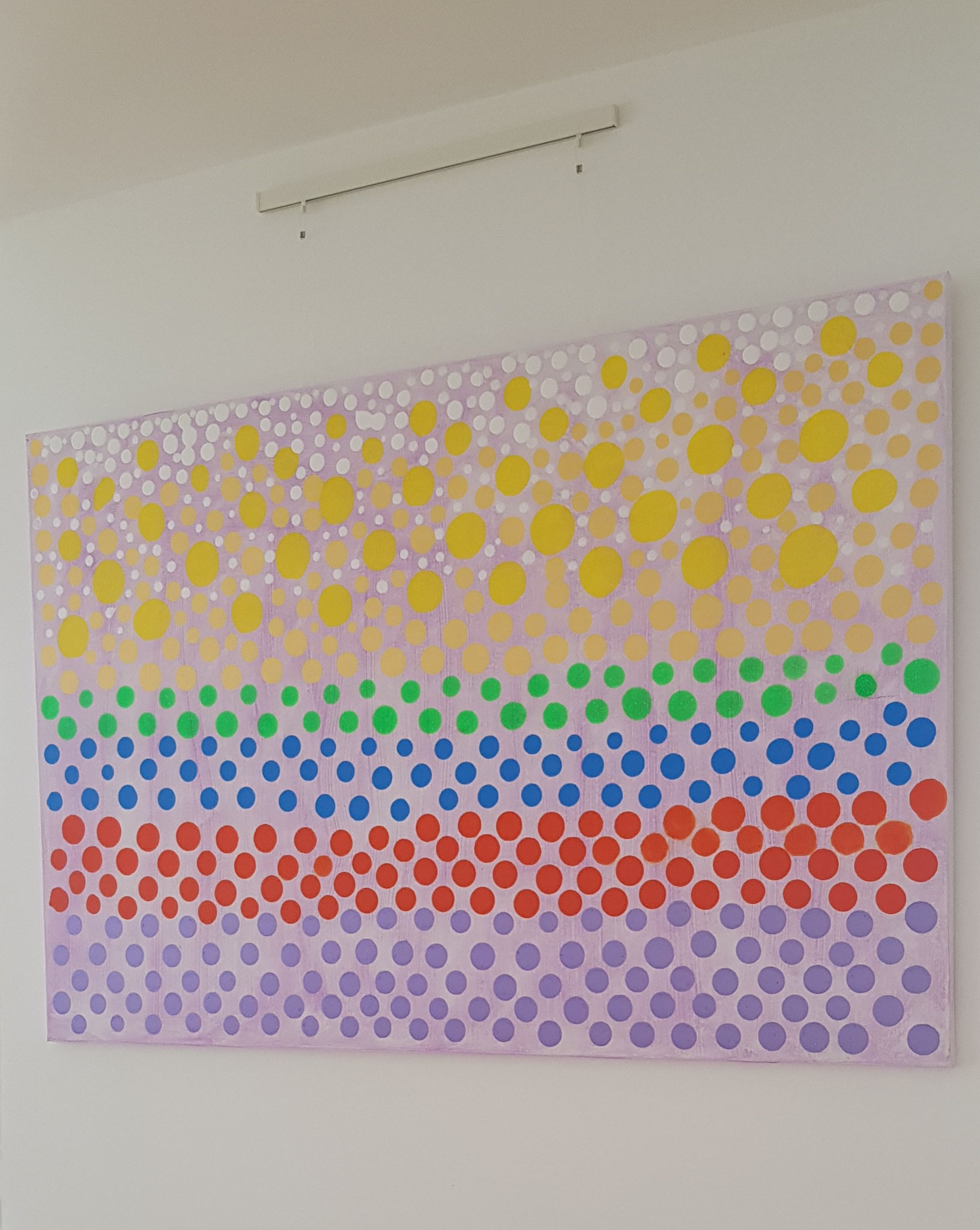 Motiv: Punkte, Kreise in Violett, Orange, Blau, Grün, Gelb, Gold, Perlweiß, Weiß
