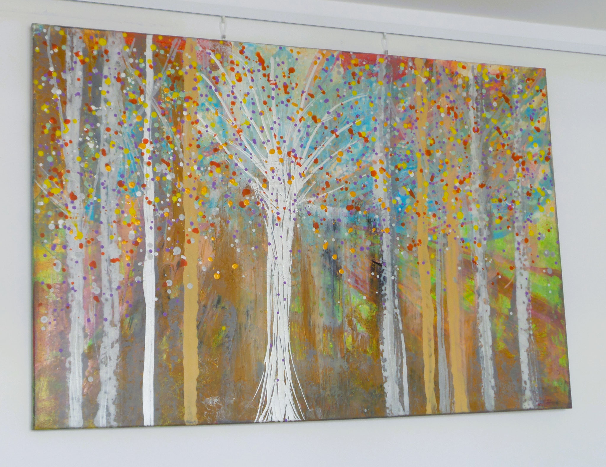 Herbstwald Acrylgemälde 120x80x2 cm