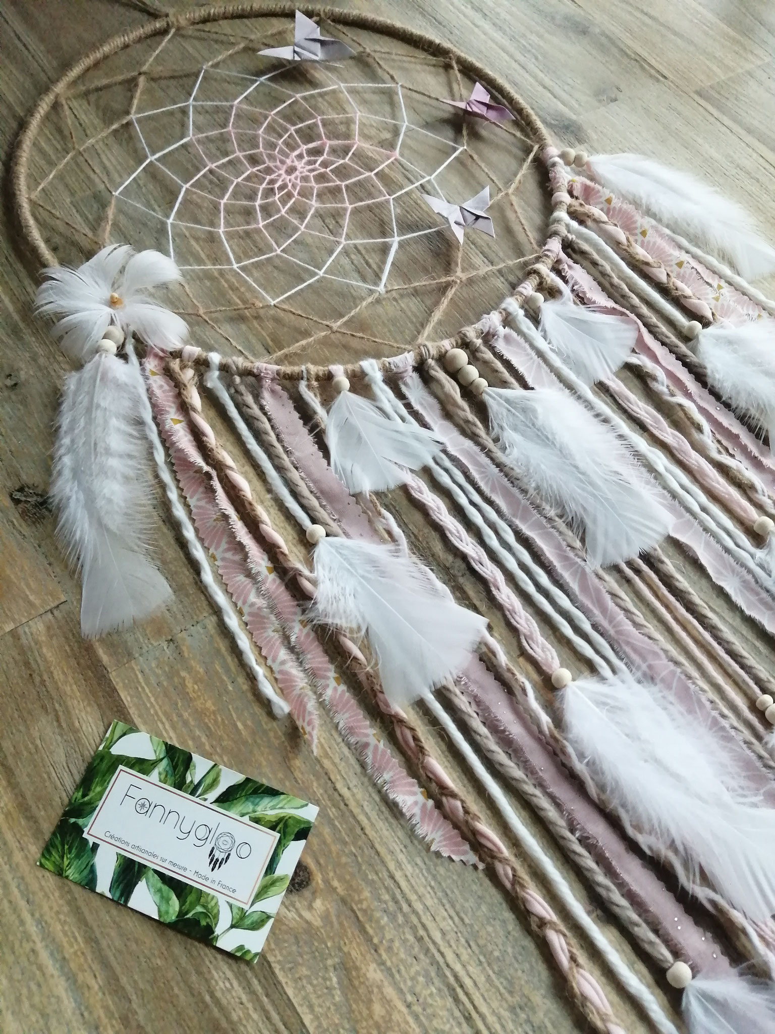Attrape-rêves déco bohème, motif "Papillons"