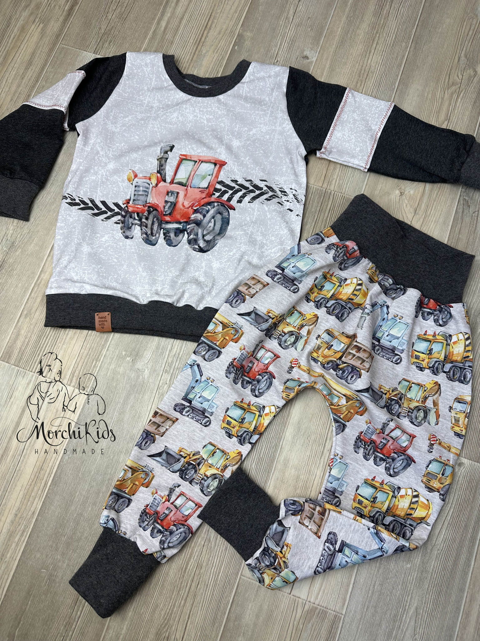 Pullover Pumphose Set Traktor MorchiKids handmade Jungssset 