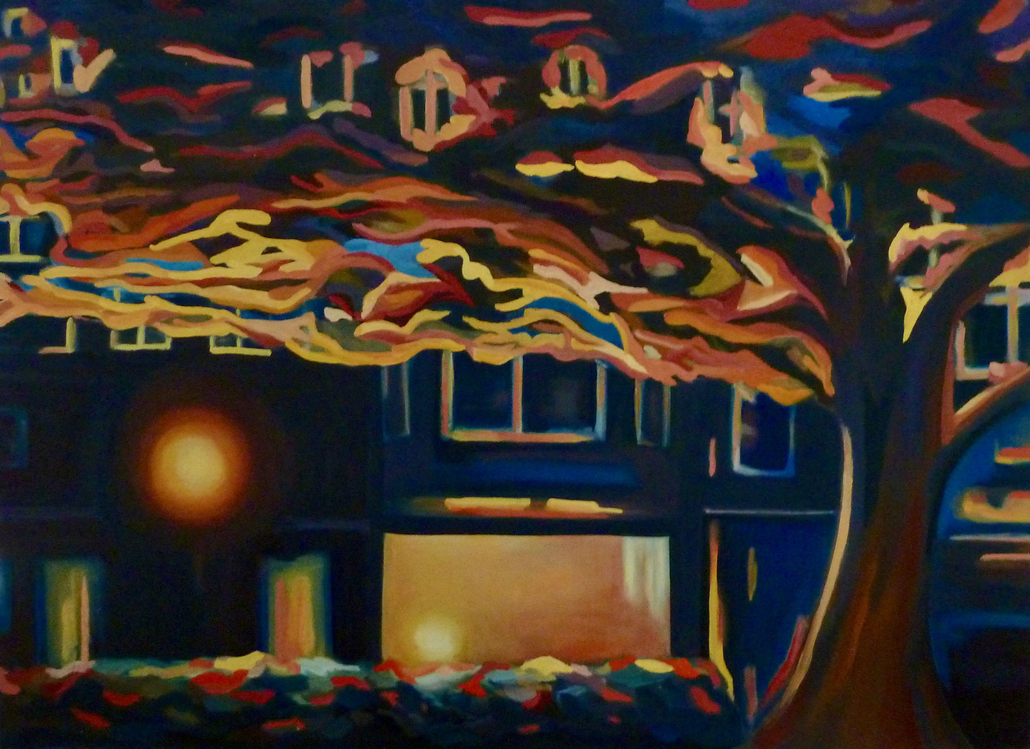 Nacht in Brüssel, Öl auf Leinwand, 100x72