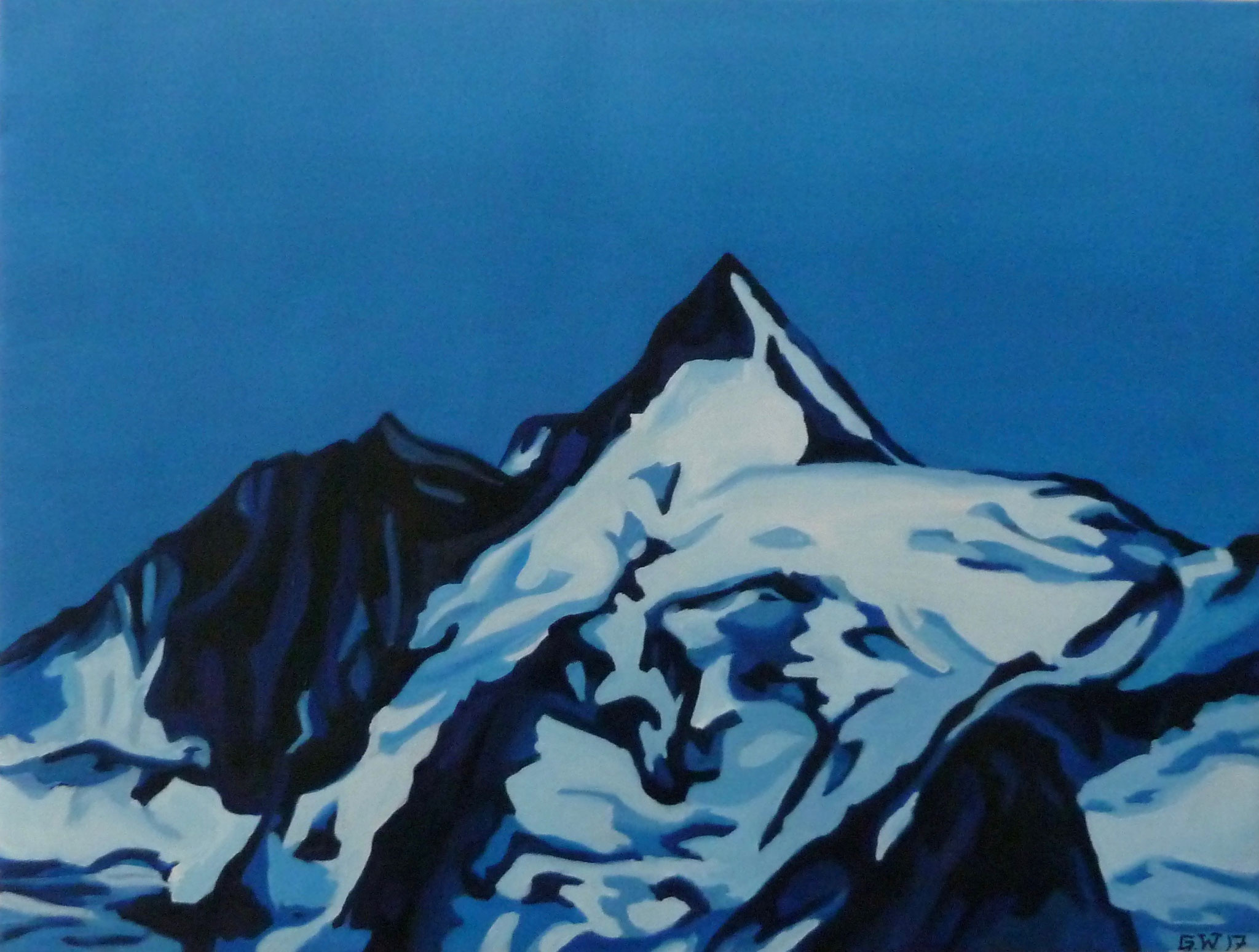 Großglockner reverse, Öl auf Leinwand, 65x50