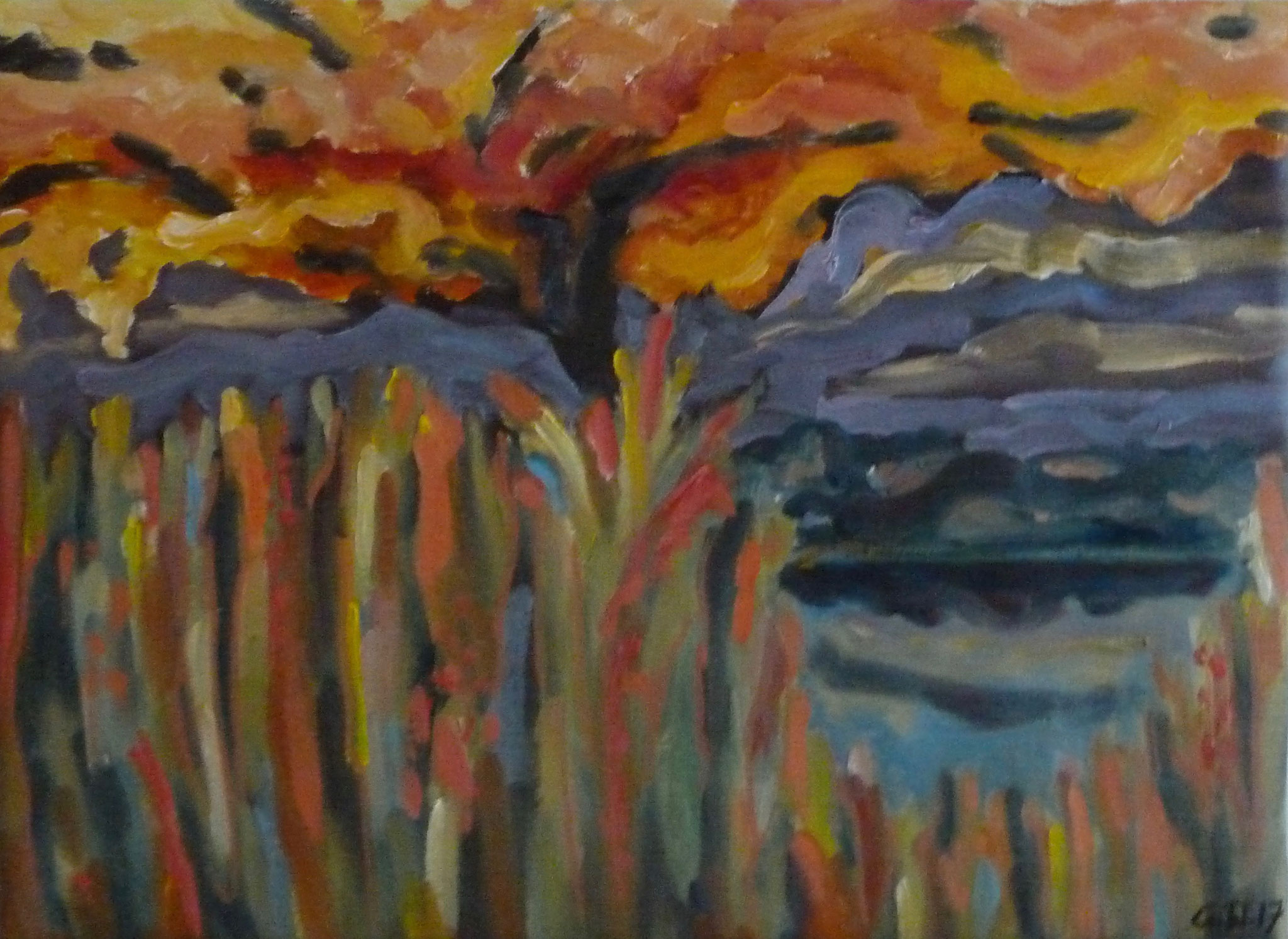 Lac Leman, Öl auf Leinwand, 50x35