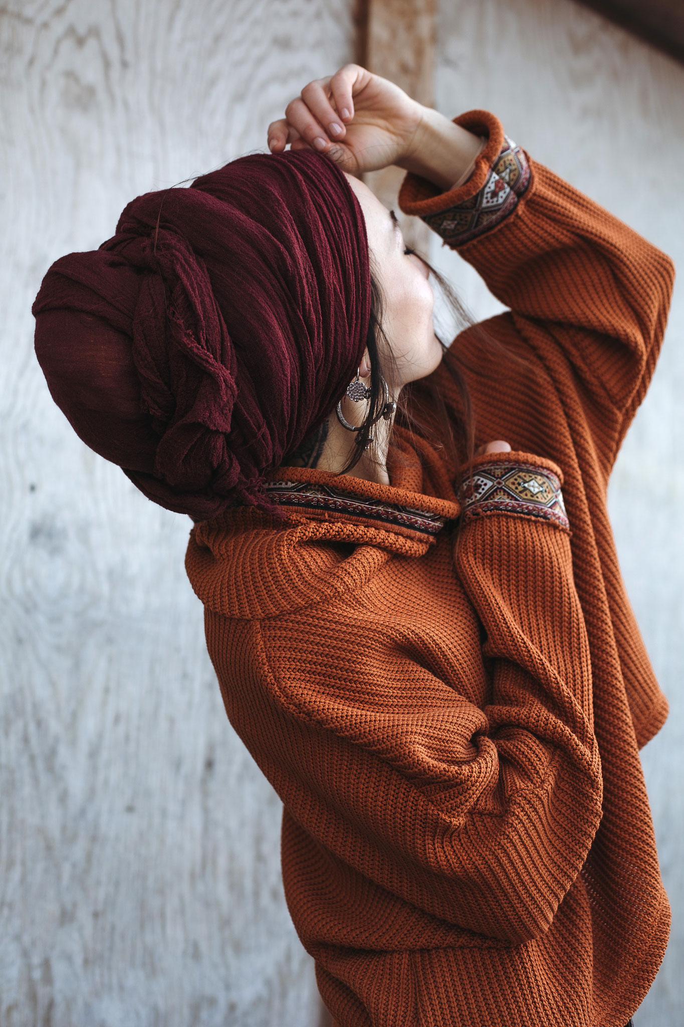 orange indie knit jumper