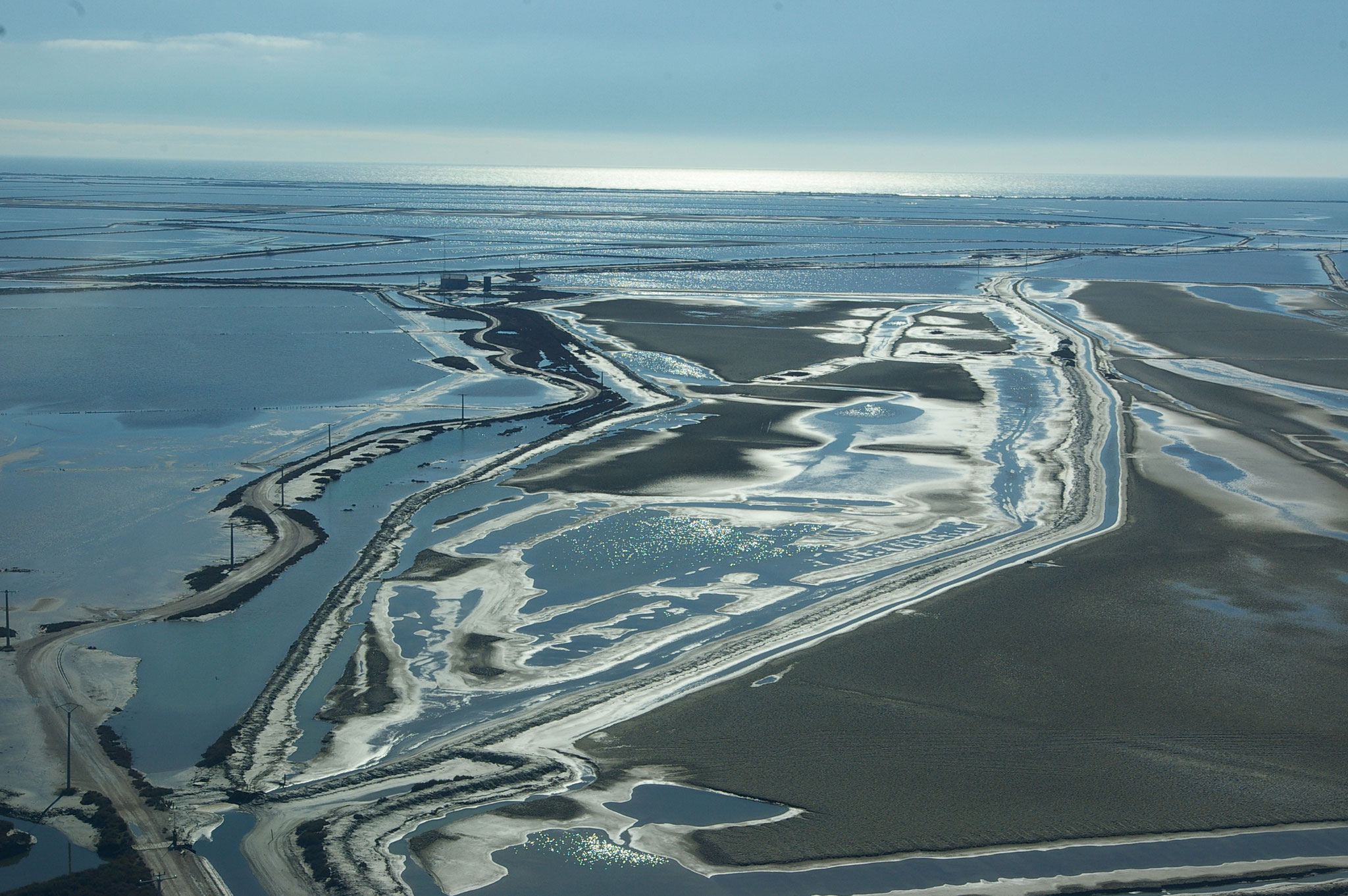 Vue aérienne salin de Giraud 