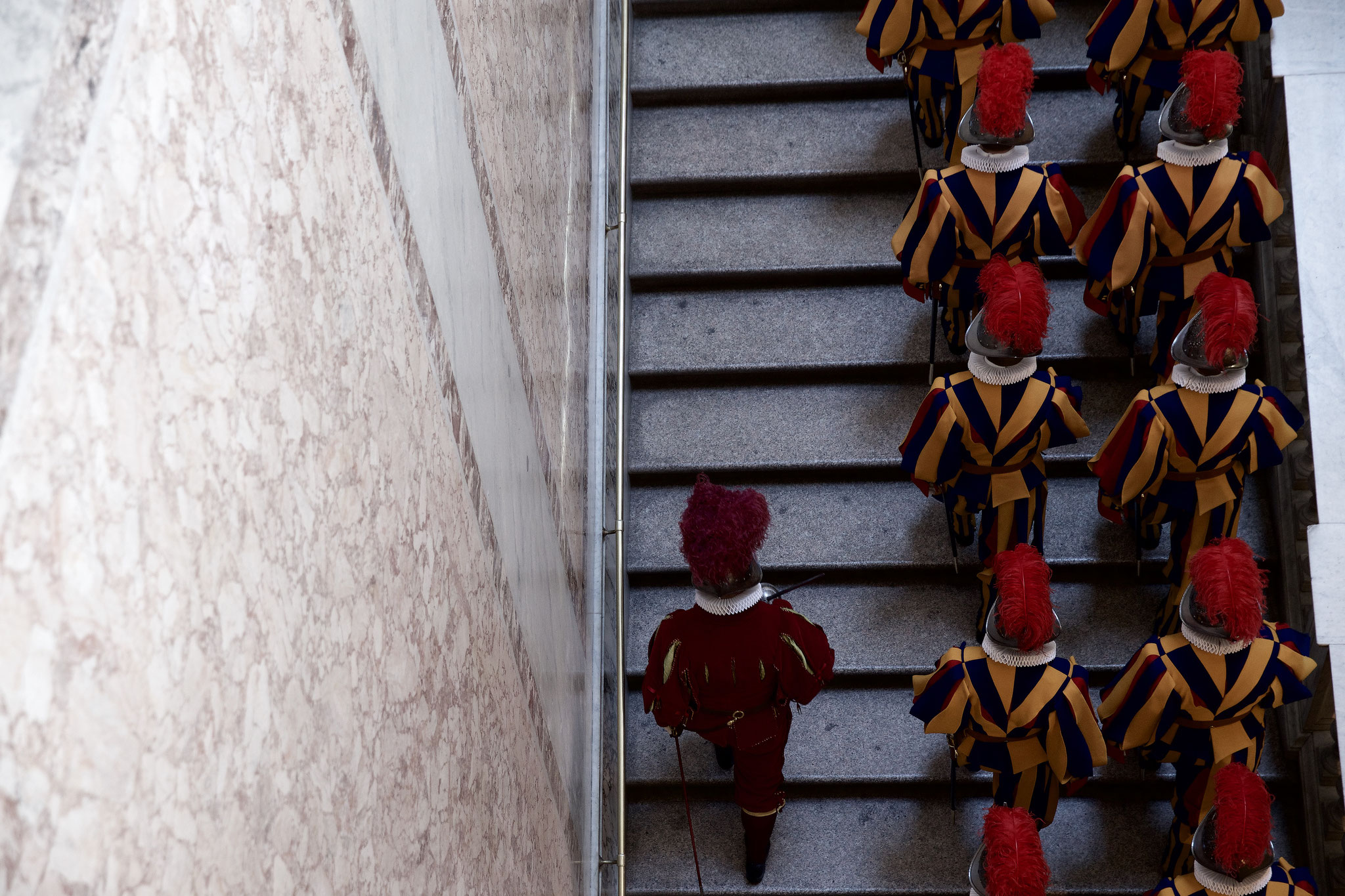 Marching stairs inside the Papal Palace.