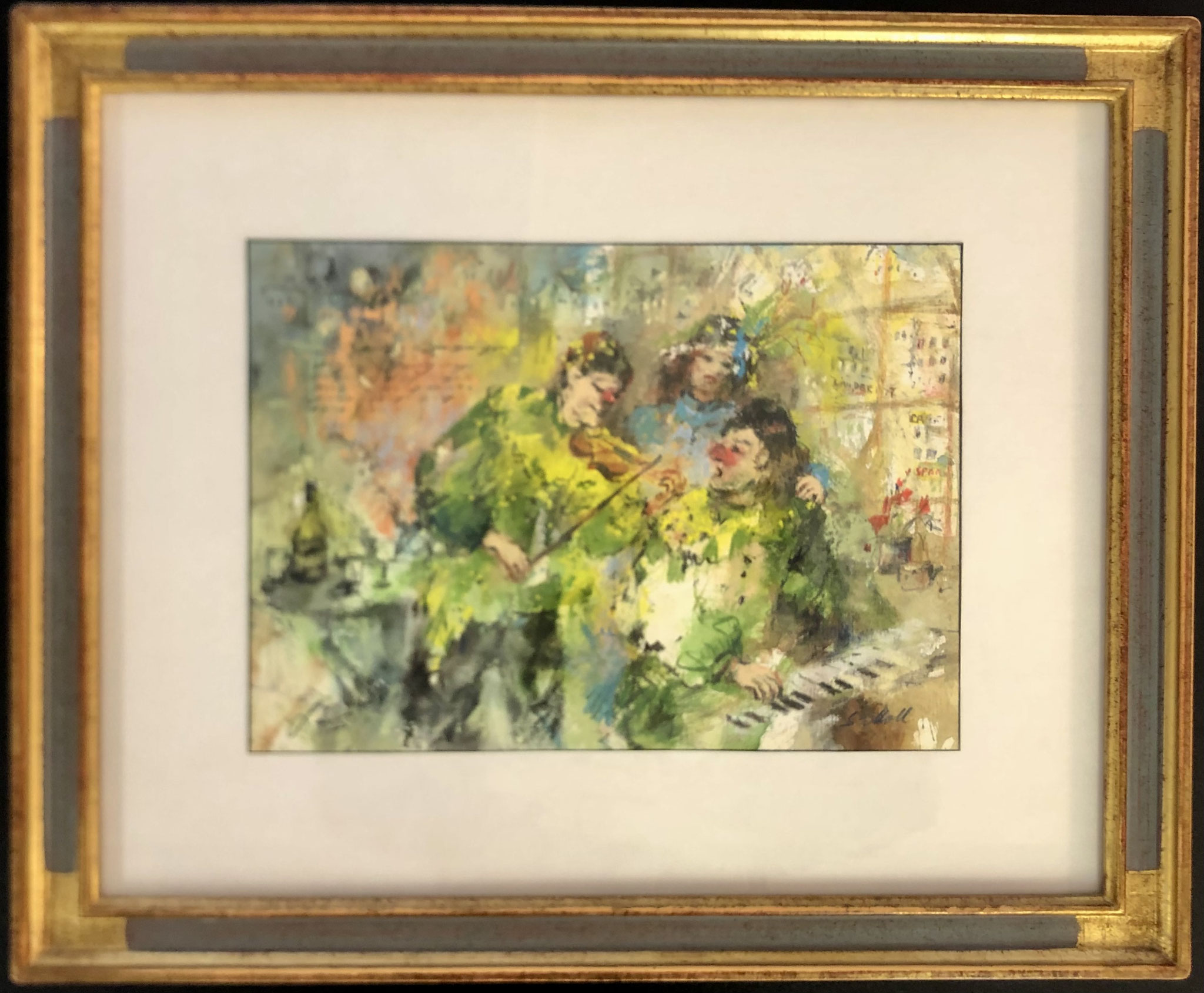 Nr. 17 | Sieglinde Layr "S-Moll" | Aquarell auf Papier mit Goldrahmen | 35,5x55,5 cm | CHF 2'000.00