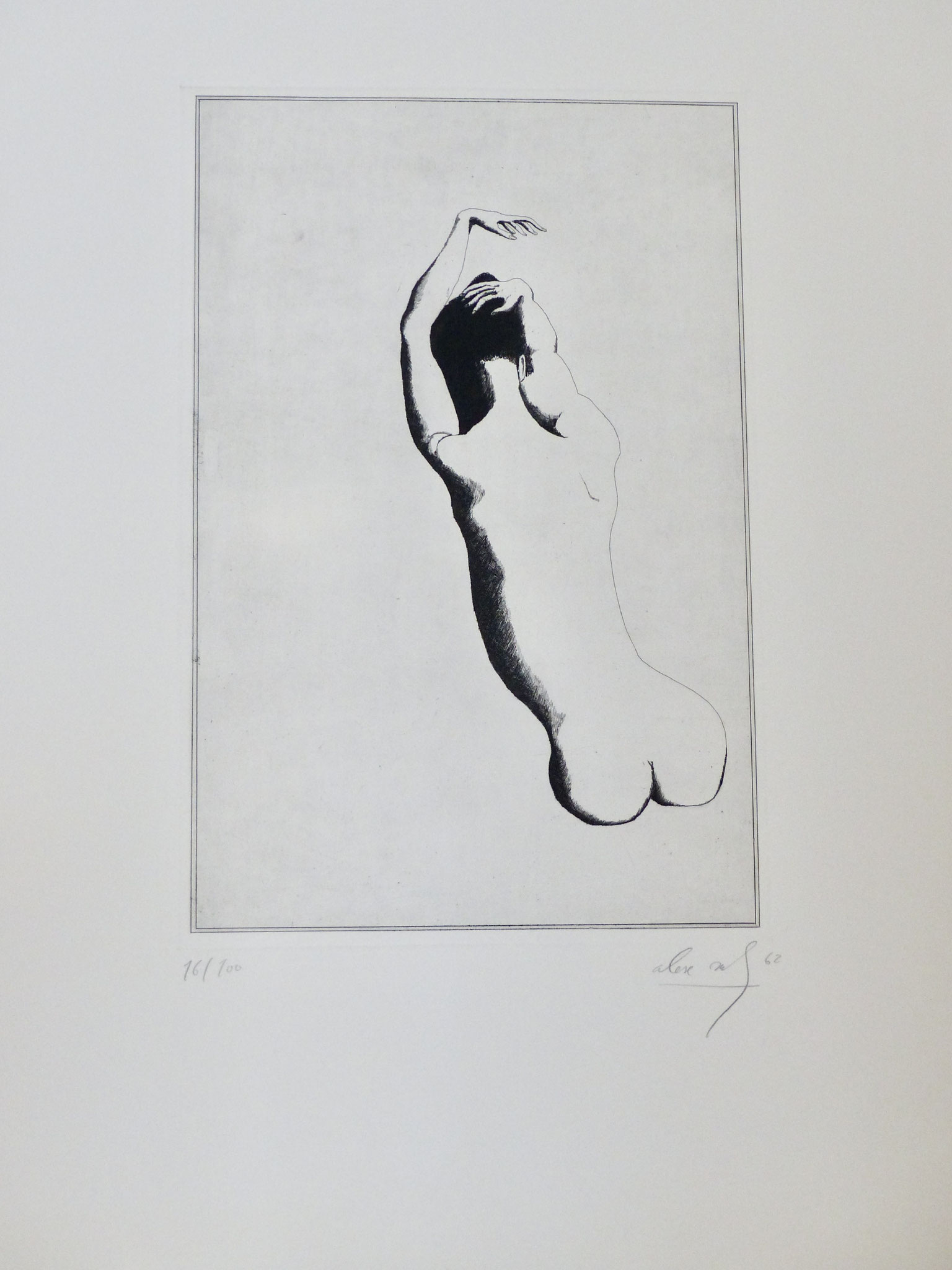 Lithografie 16/100 Alex Sadkowski auf geschröpftem Papier, signiert 1962  |  "Act"  |  63 x 90 cm  |  CHF 450.00
