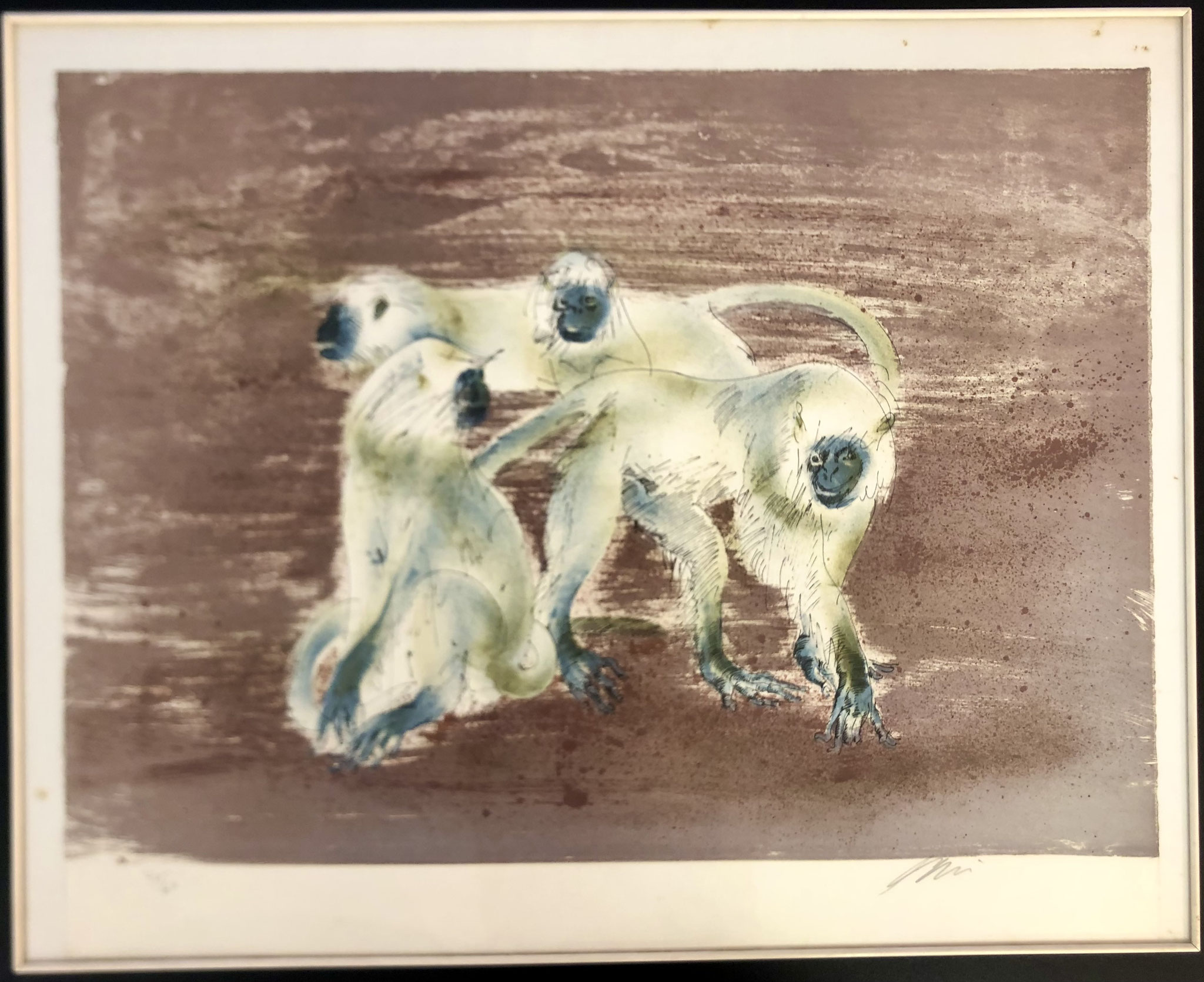 Nr. 16 | Hans Erni "Affen" | Lithografie 40/60 gerahmt | 60x48 cm | CHF 850.00