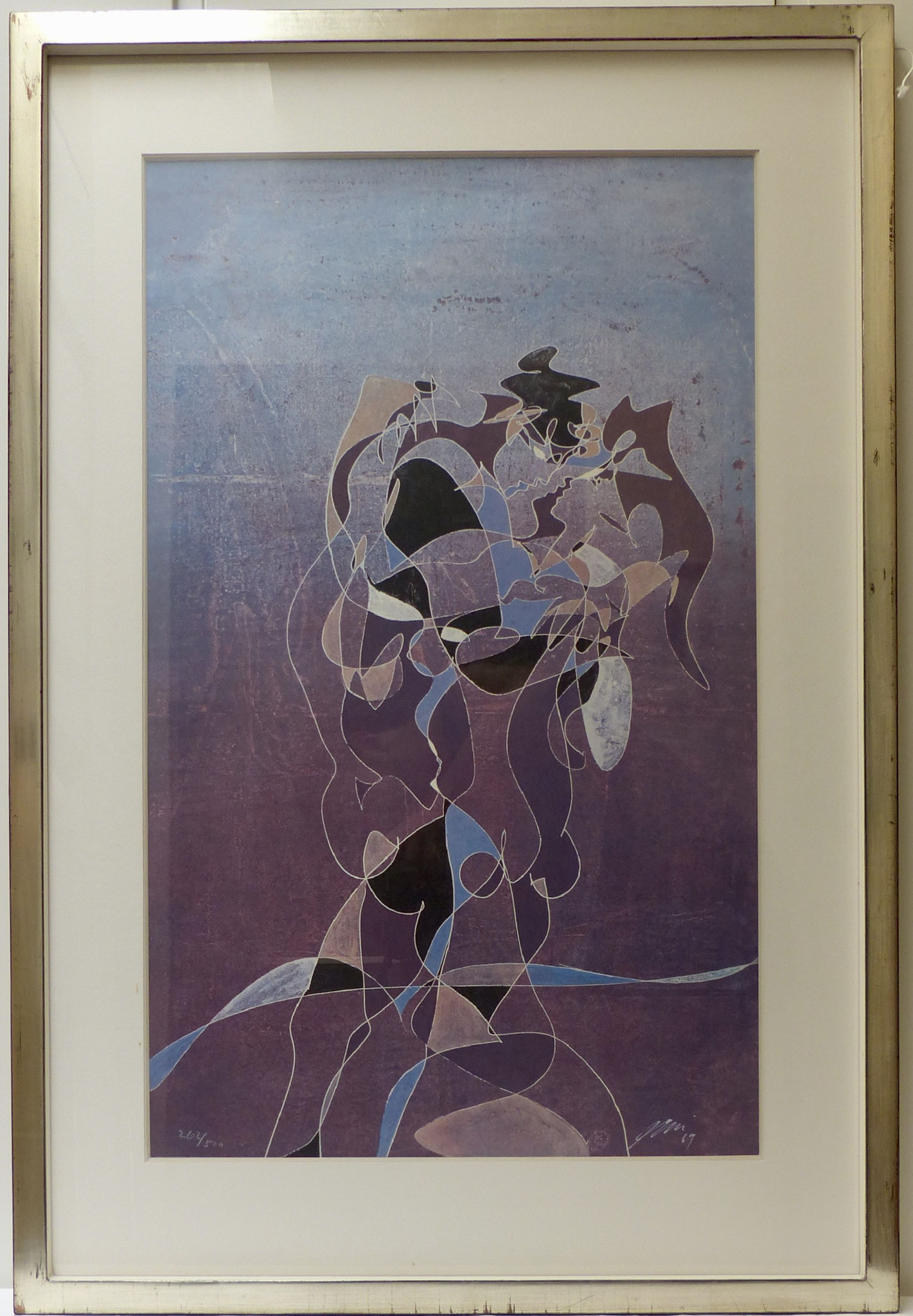 Lithografie 262/500 Hans Erni, signiert 1969  |  "Portrait"  |  65 x 95,5 cm  |  Weissgoldrahmen  |  CHF 450.00