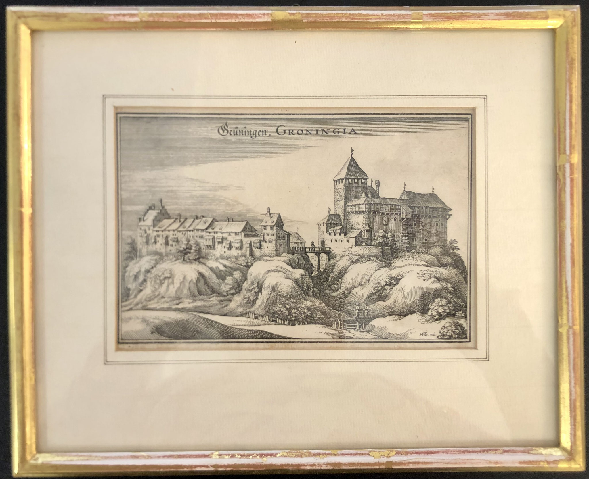 Nr. 13 | Kupferstich gerahmt/Blattgold von Grüningen Kt. BE, Jg. ca. 1600 | 25x20,5 cm | CHF 450.00