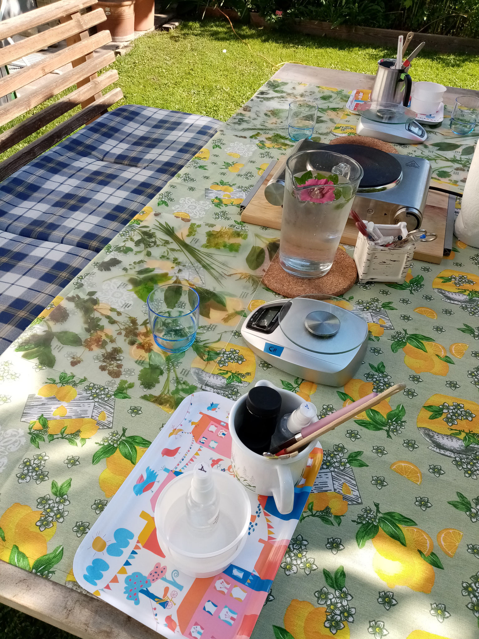 für den Workshop im Garten.