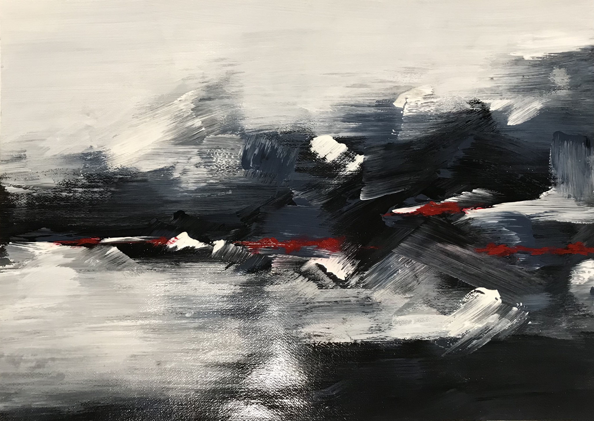 La tempête - Acrylique sur papier - 50 x 70 cm - 2021