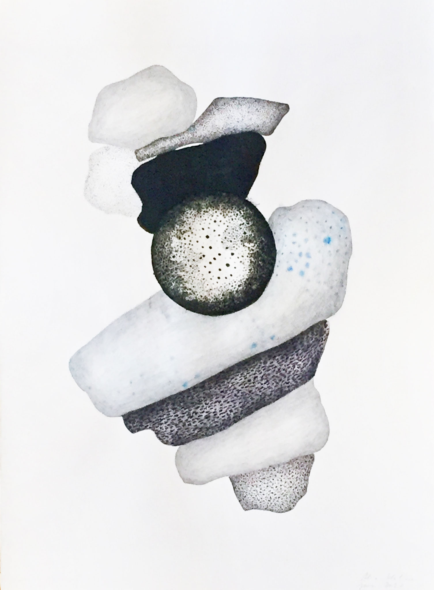 Roches, Ink pencil & salt crystals on Arches paper,  50 x 70cm   courtesy Galerie Armel Soyer