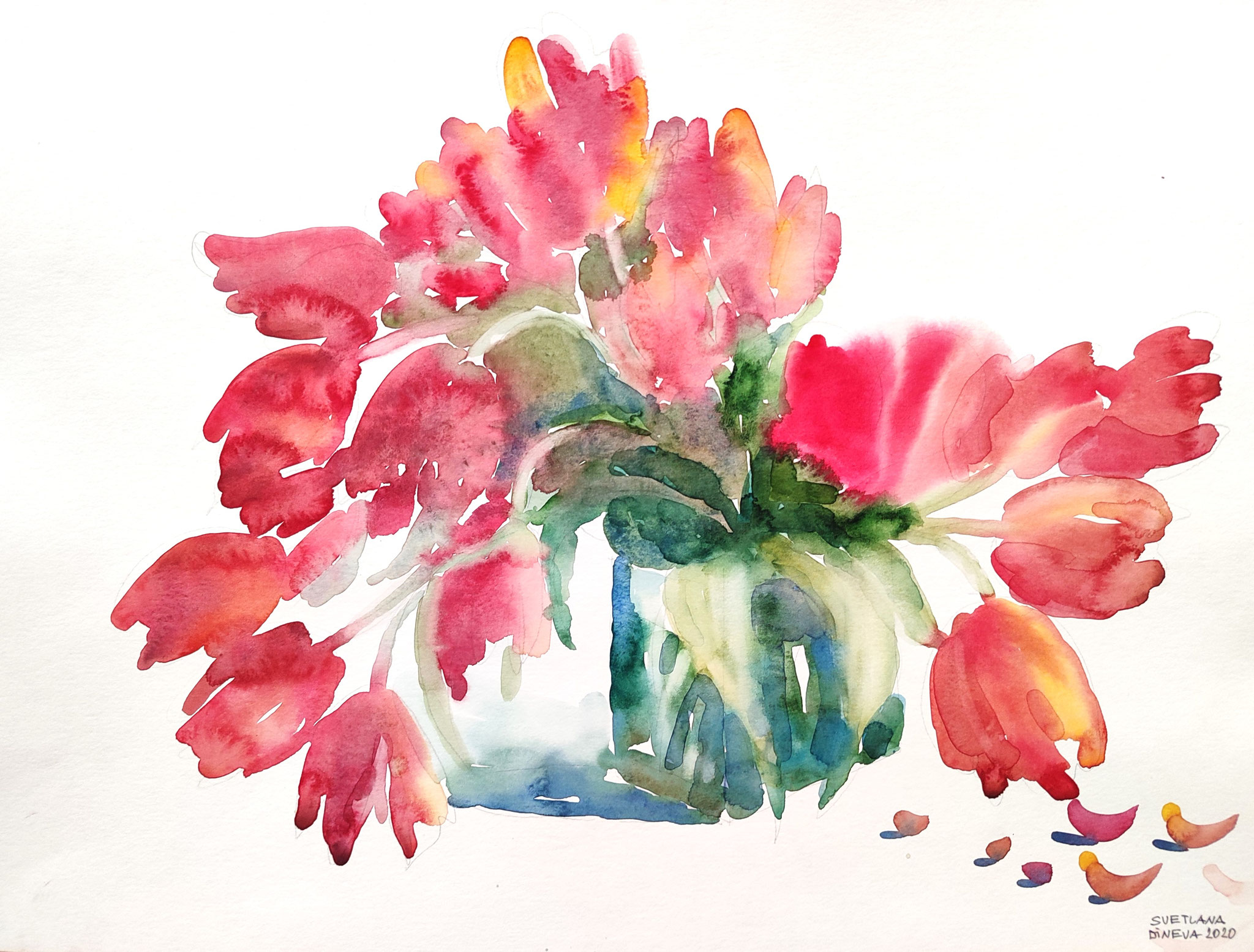 Tulpen, Aquarell auf Papier
