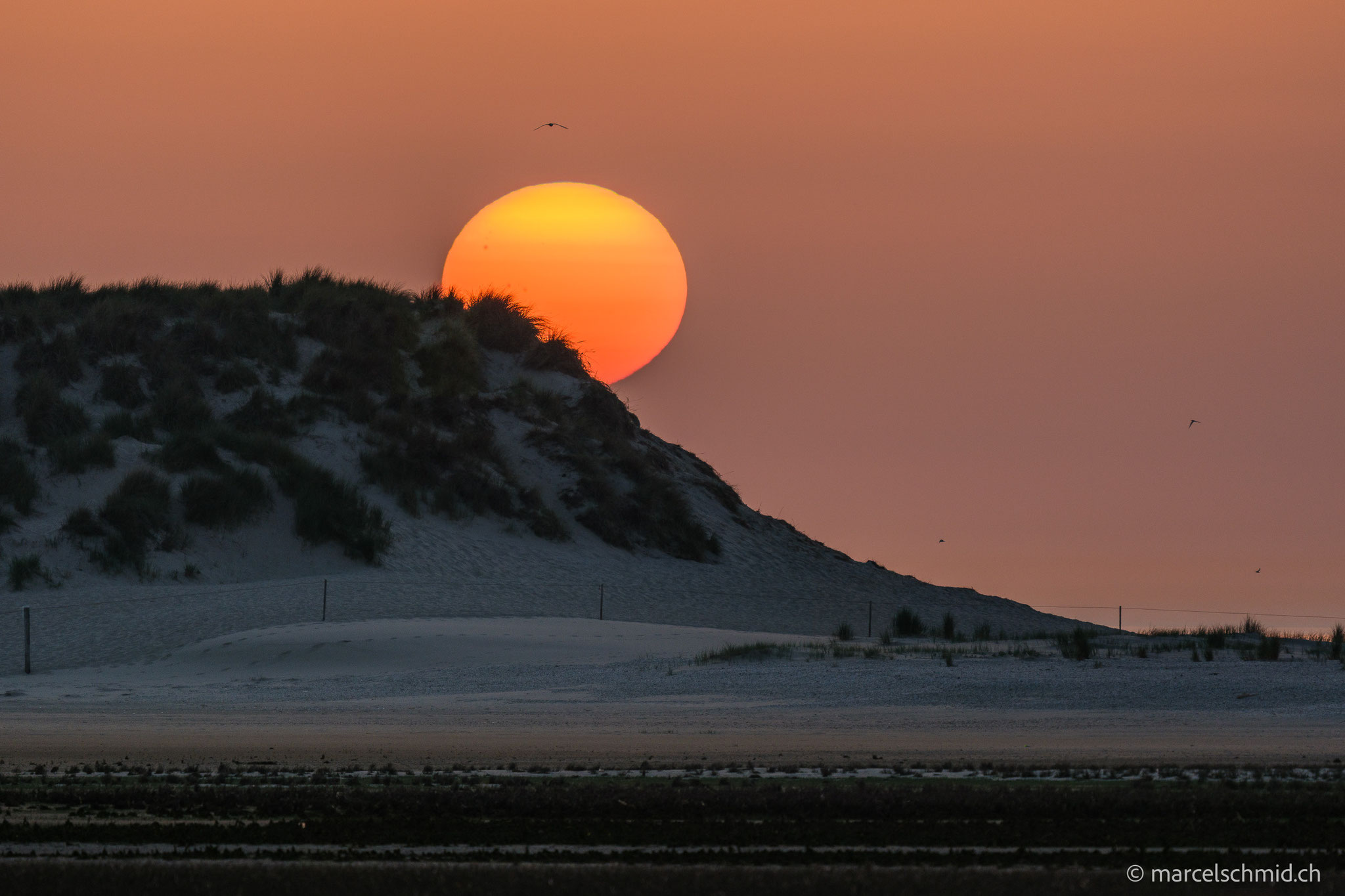 Sonnenuntergang auf Texel, Niederlande