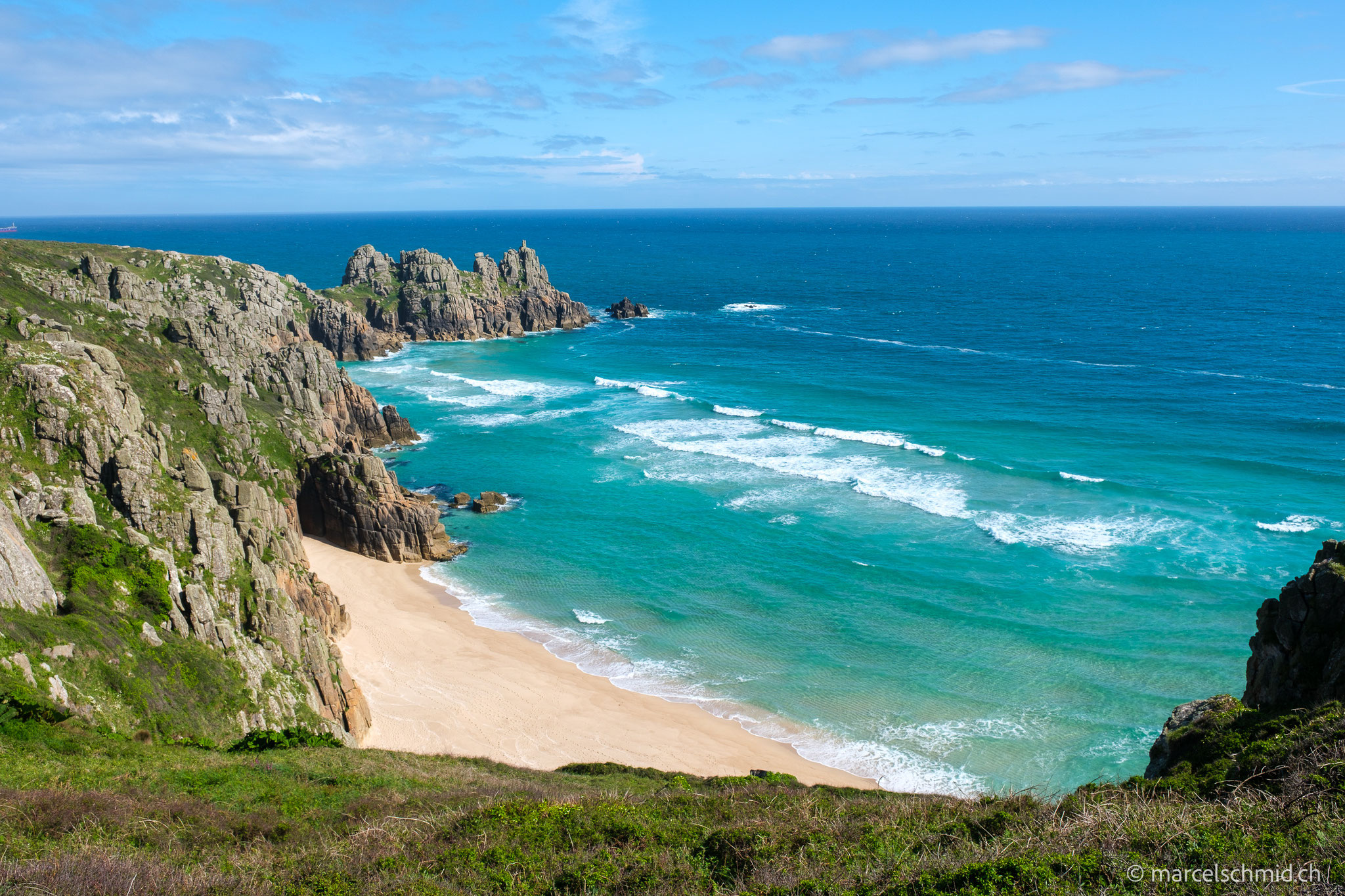 Pedn Vounder Beach, Cornwall, Südengland