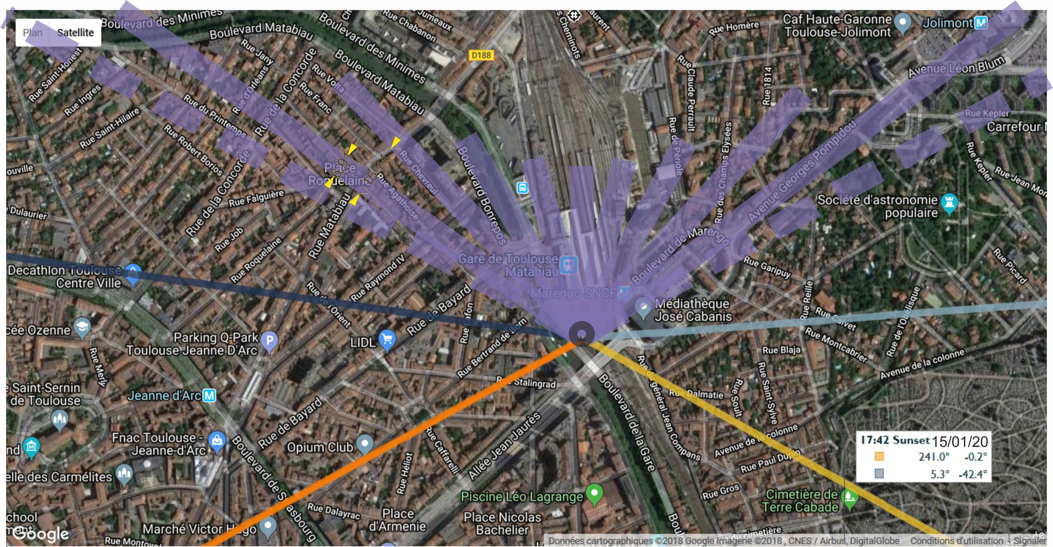 Pour savoir si votre domicile (ou bureau...) sera dans l'ombre, il faut repérer son emplacement...
