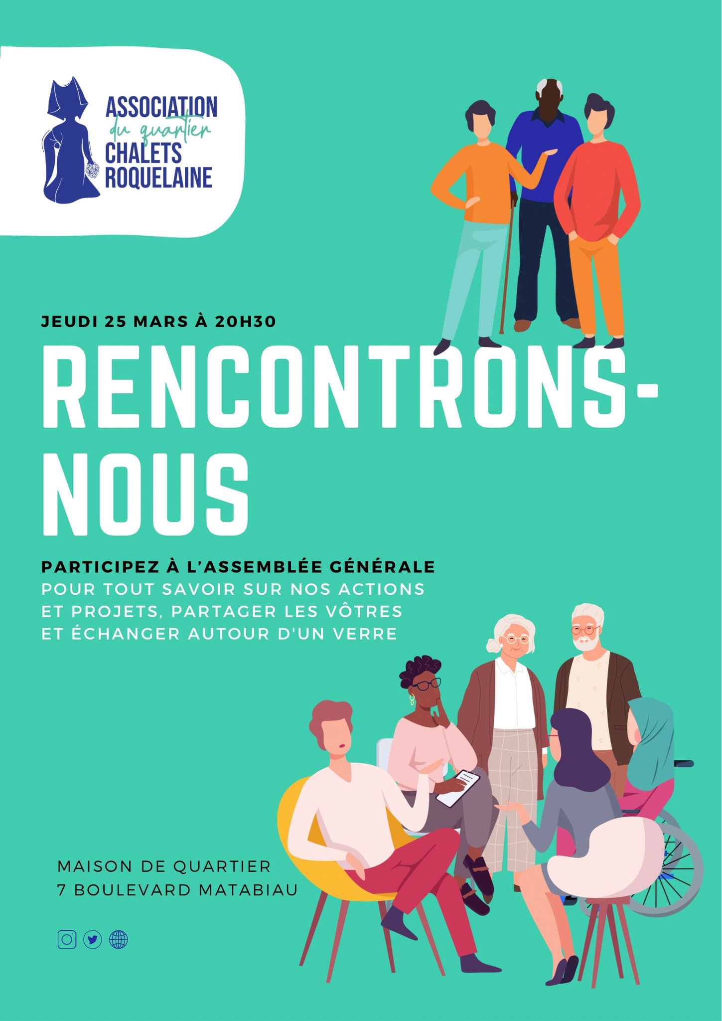 Assemblée générale 2023 le 23 mars à 20h30 Maison de quartier