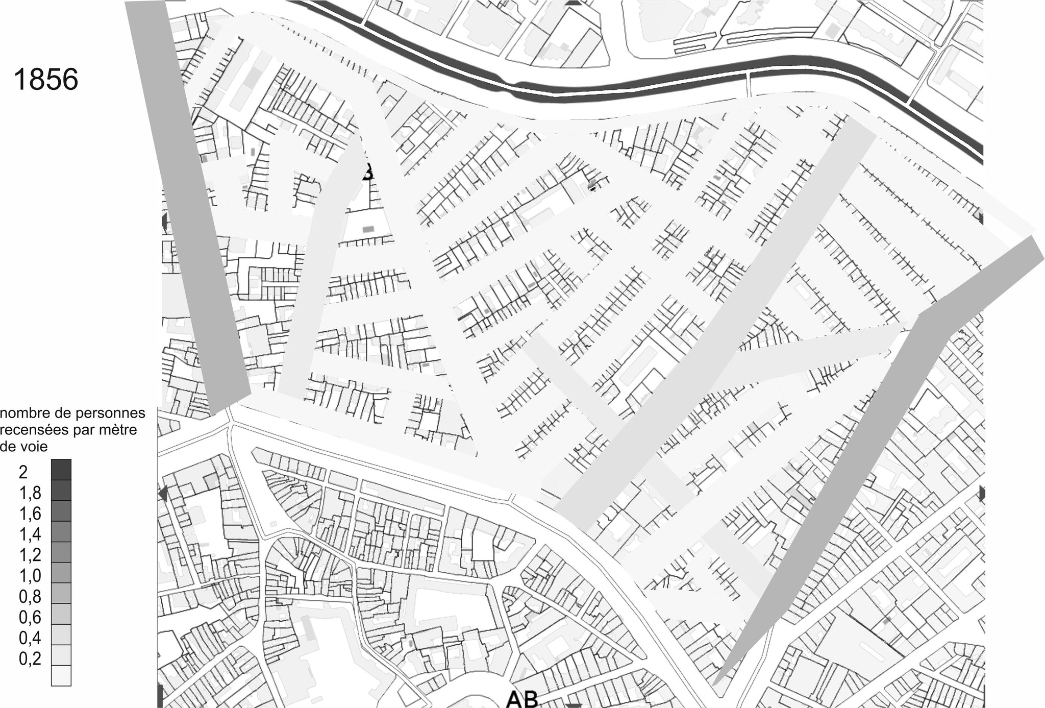 Les maisons se sont construites en priorité le long des chemins menant vers l'extérieur...