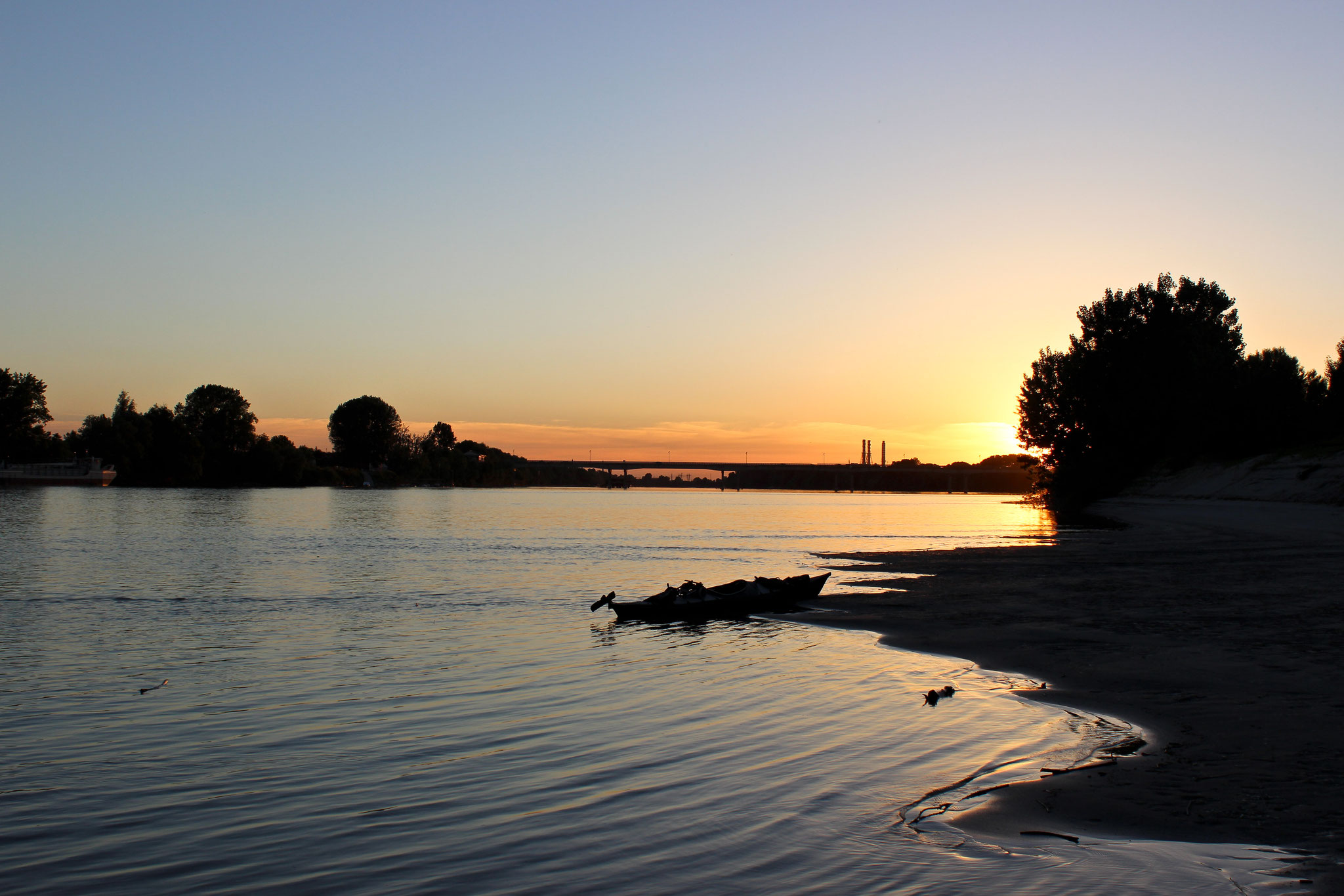 Sonnenuntergang im Po Delta